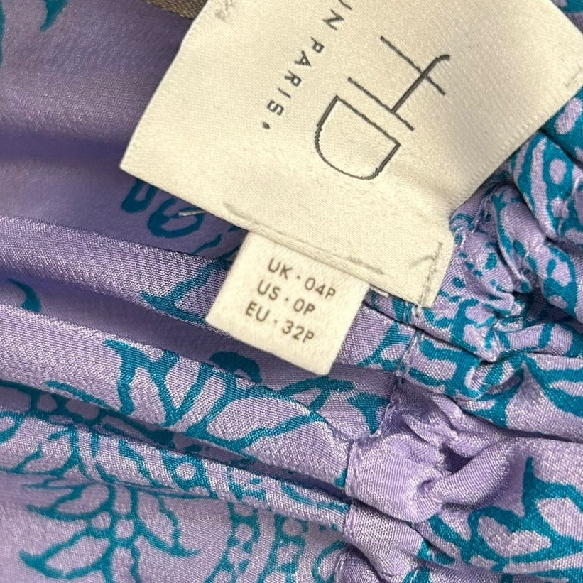 HD in Paris Anthropologie Panorama Front Tie Silk Tank Womens Petite 0