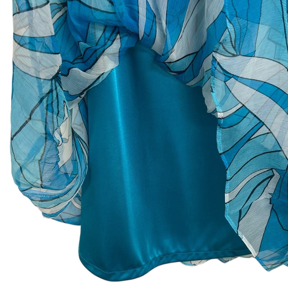 Issue Y2K Silk Blue Printed Embroidered Bodice Halter Mini Dress Womens Size 6