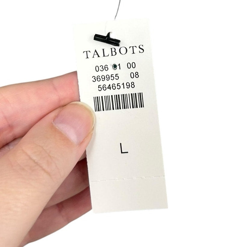 NWT Talbots Lagoon Green Blue Zip Collar Sweater Shift Dress Womens Large