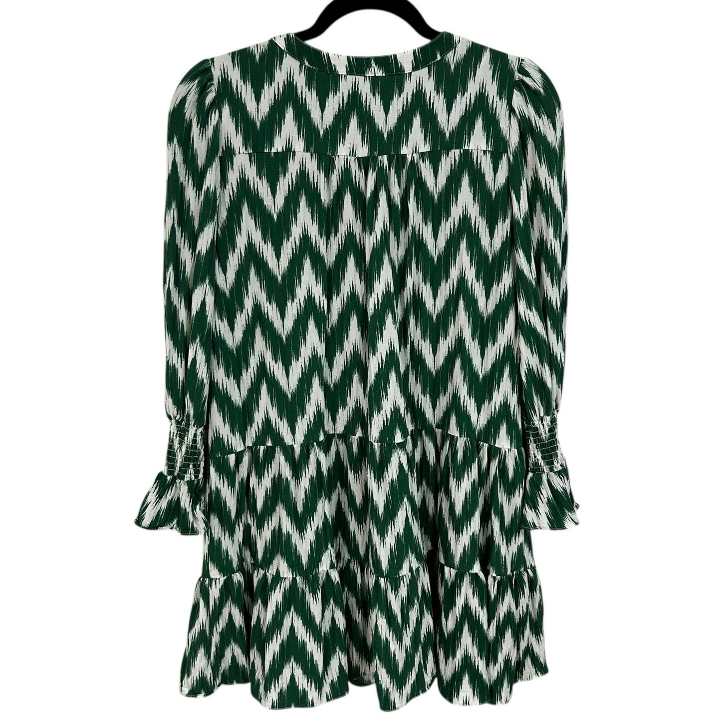 Pomander Place Green Ikat V Neck Long Sleeve Kenzo Mini Dress Womens Medium