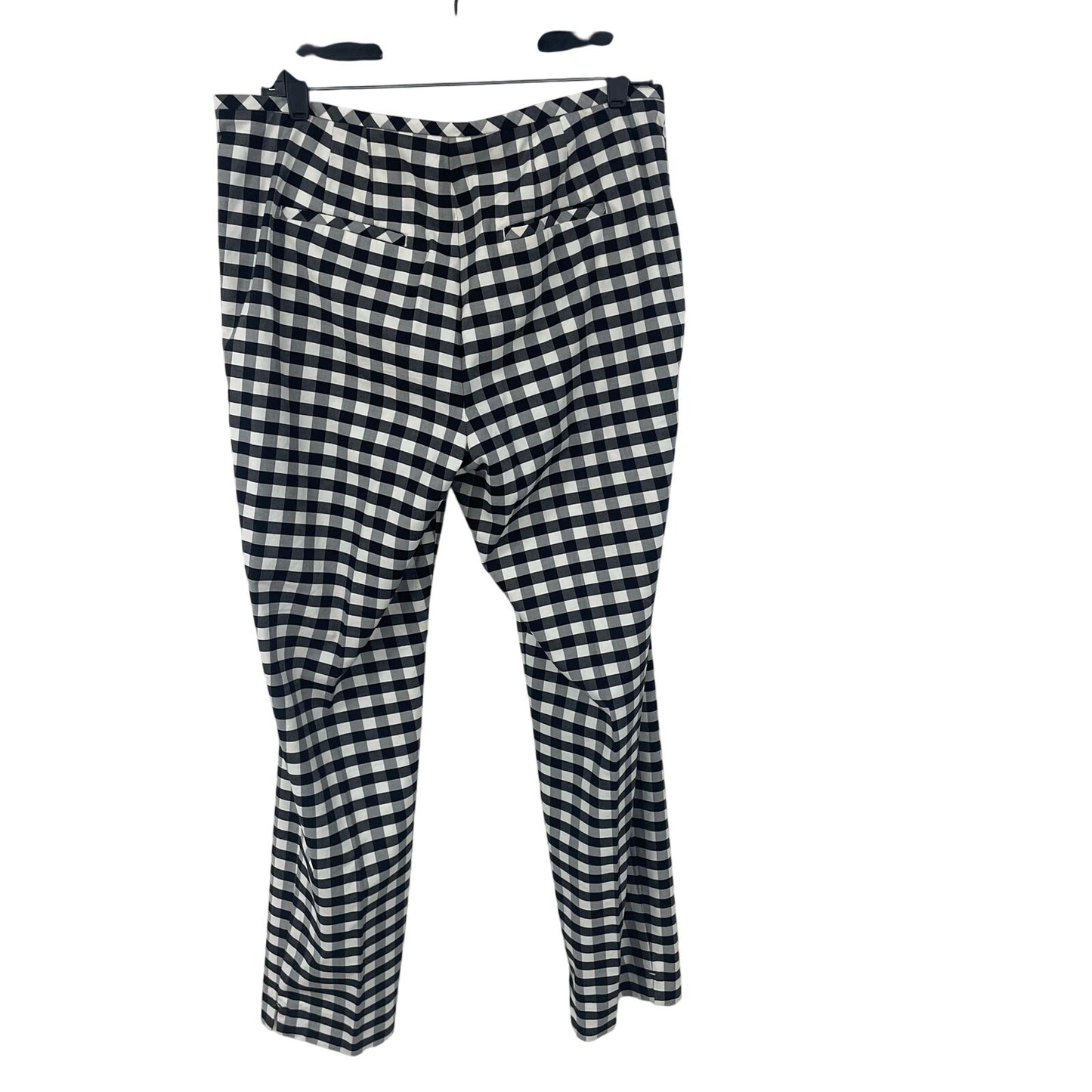 Talbots Black White Gingham Print Side Zip Up Pleated Pants Womens Size 10