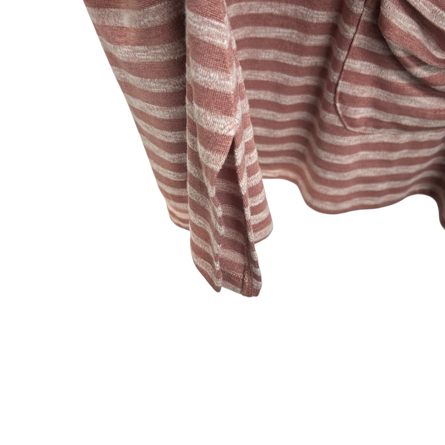 Logo by Lori Goldstein Red Tan Stripe Short Sleeve Tunic Top Womens Medium