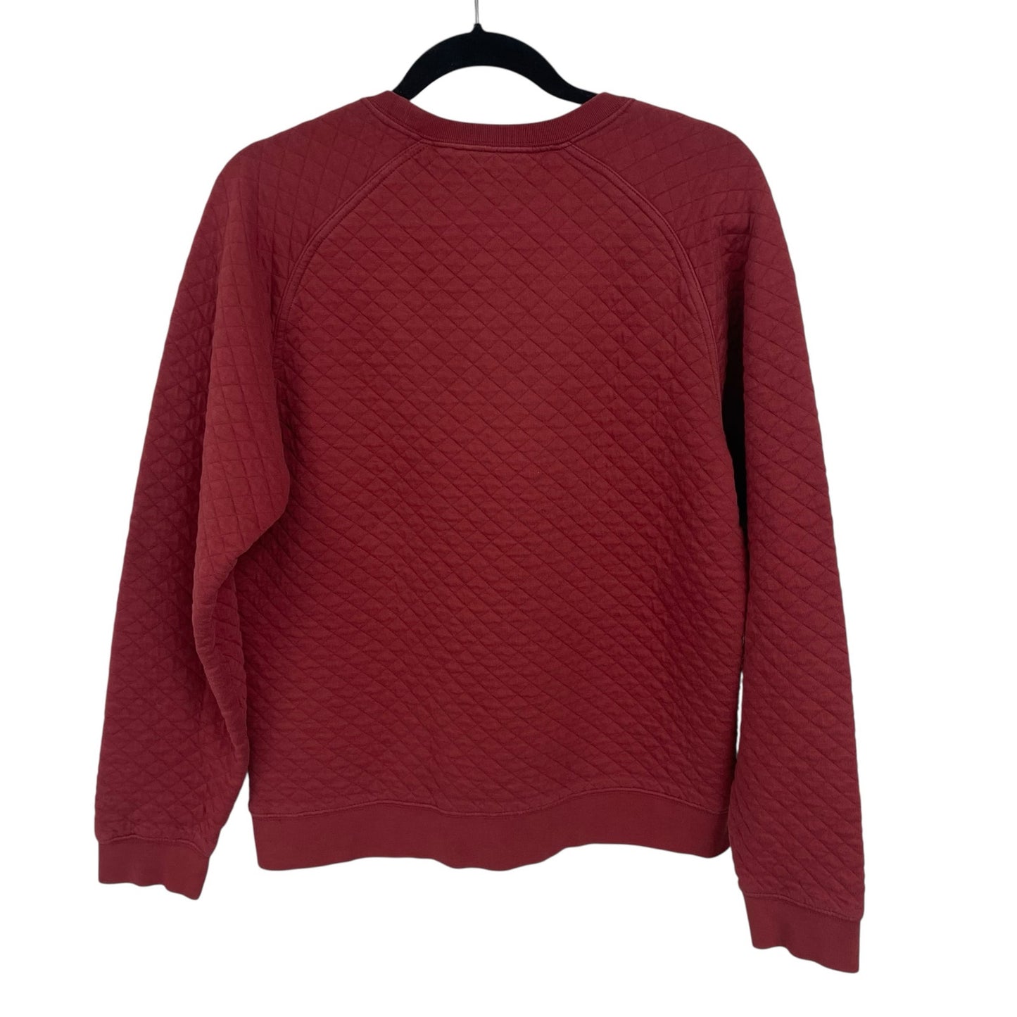 L.L. Bean Red Quilted Crewneck Sweatshirt Mens Size Medium