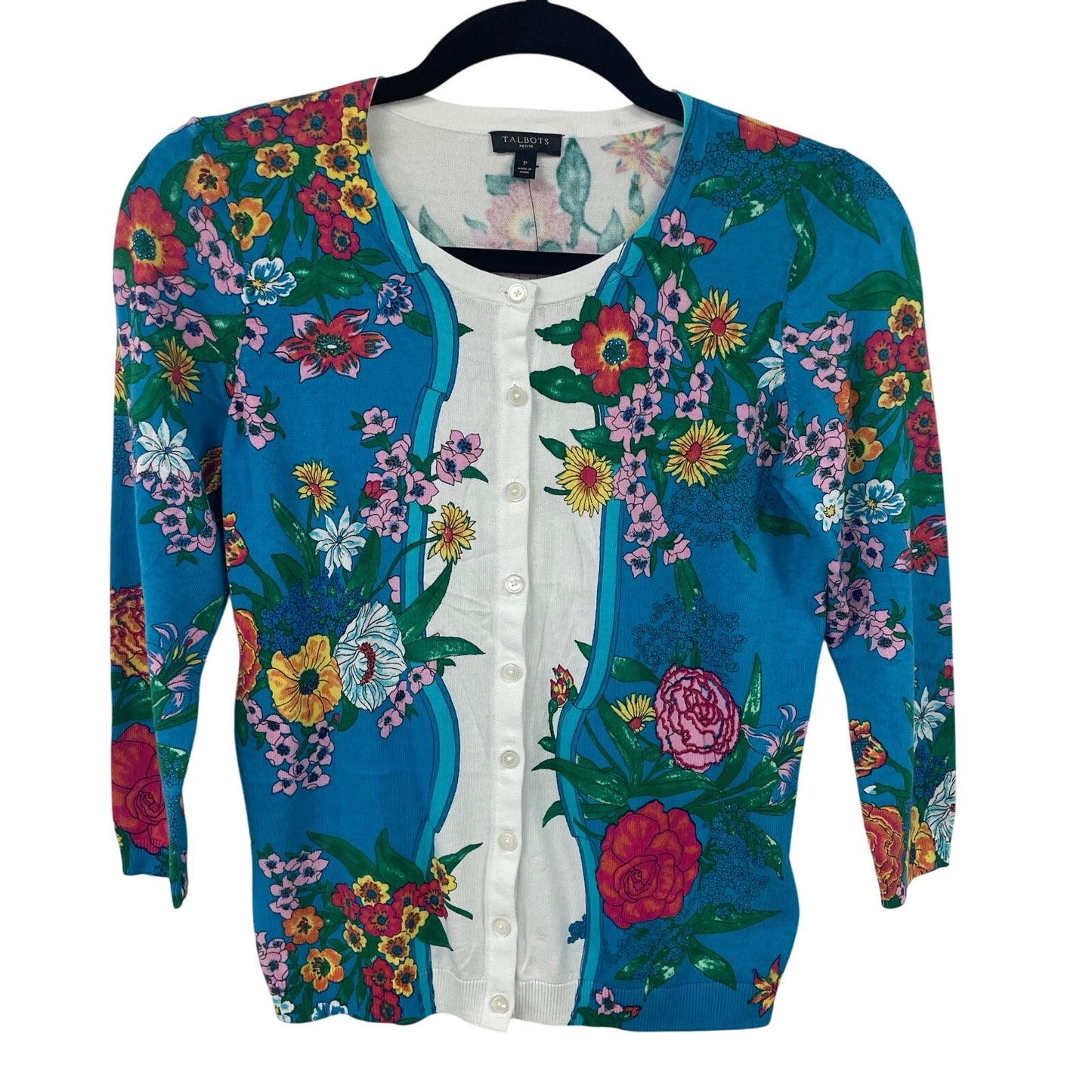 NWT Talbots Multicolor Floral Button Up Charming Cardigan in Blossom XS Petite