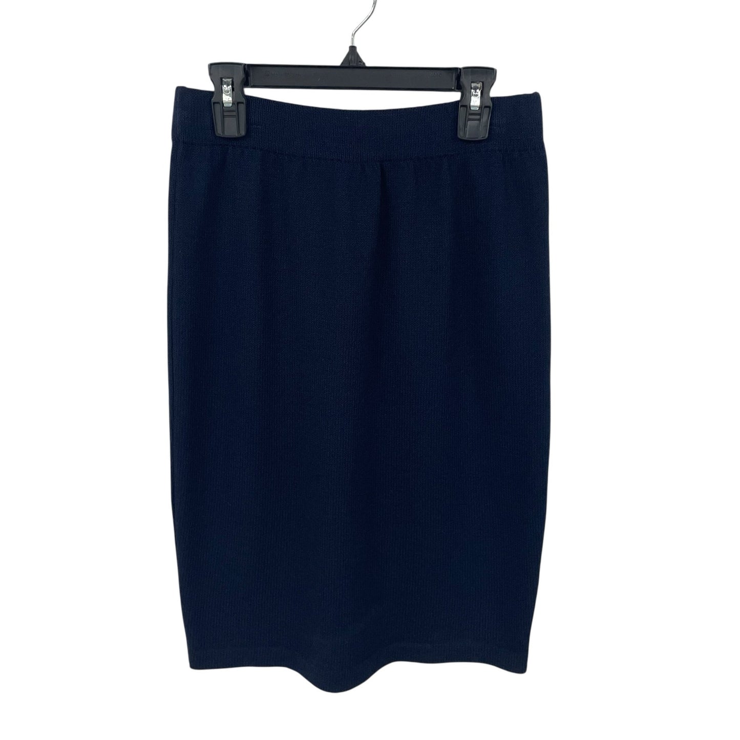 St. John Basics Santana Knit Navy Knee Length Pencil Skirt Womens Size 4
