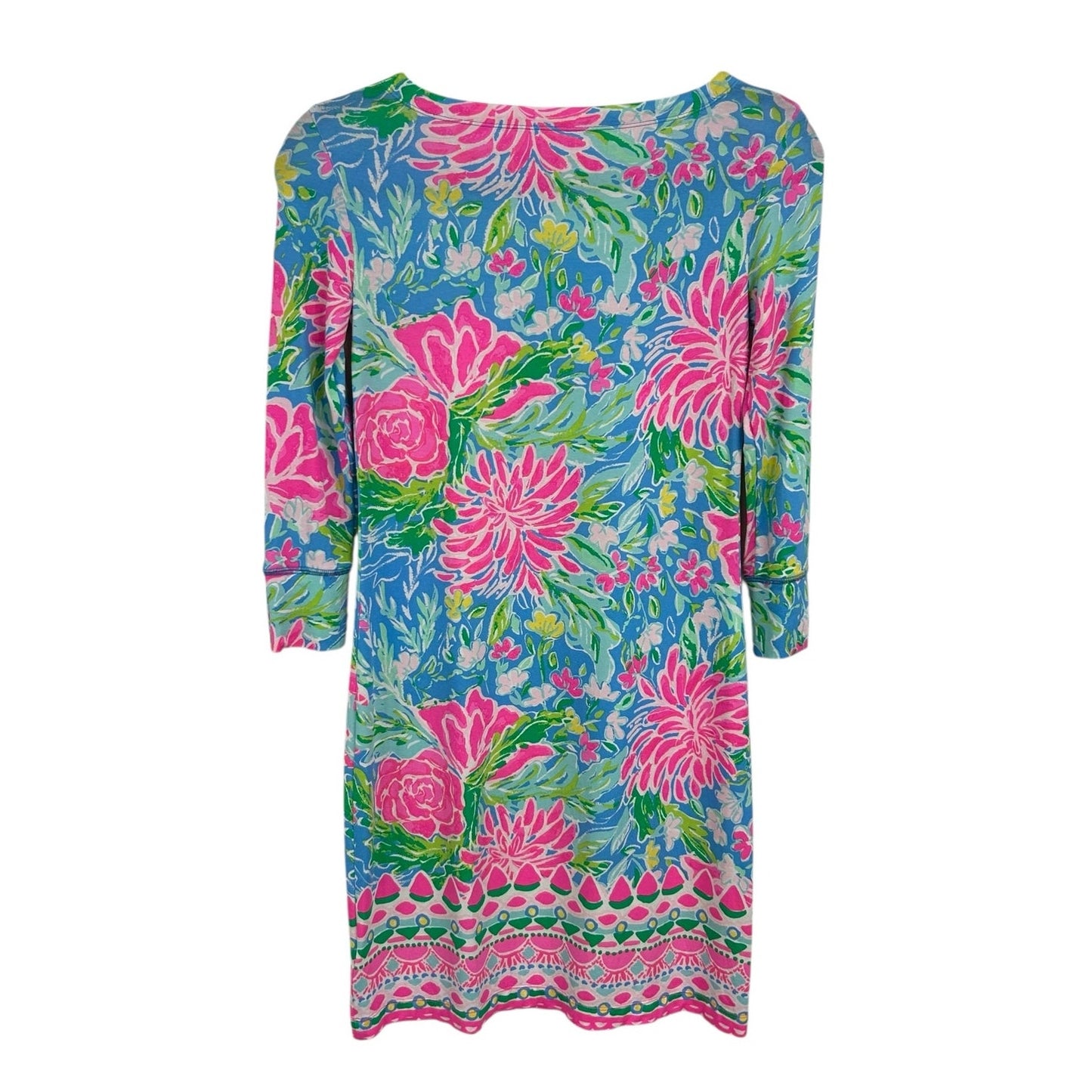 Lilly Pulitzer Zanzibar Blue Multicolor Sophie UPF 50+ Shift Dress Womens XXS