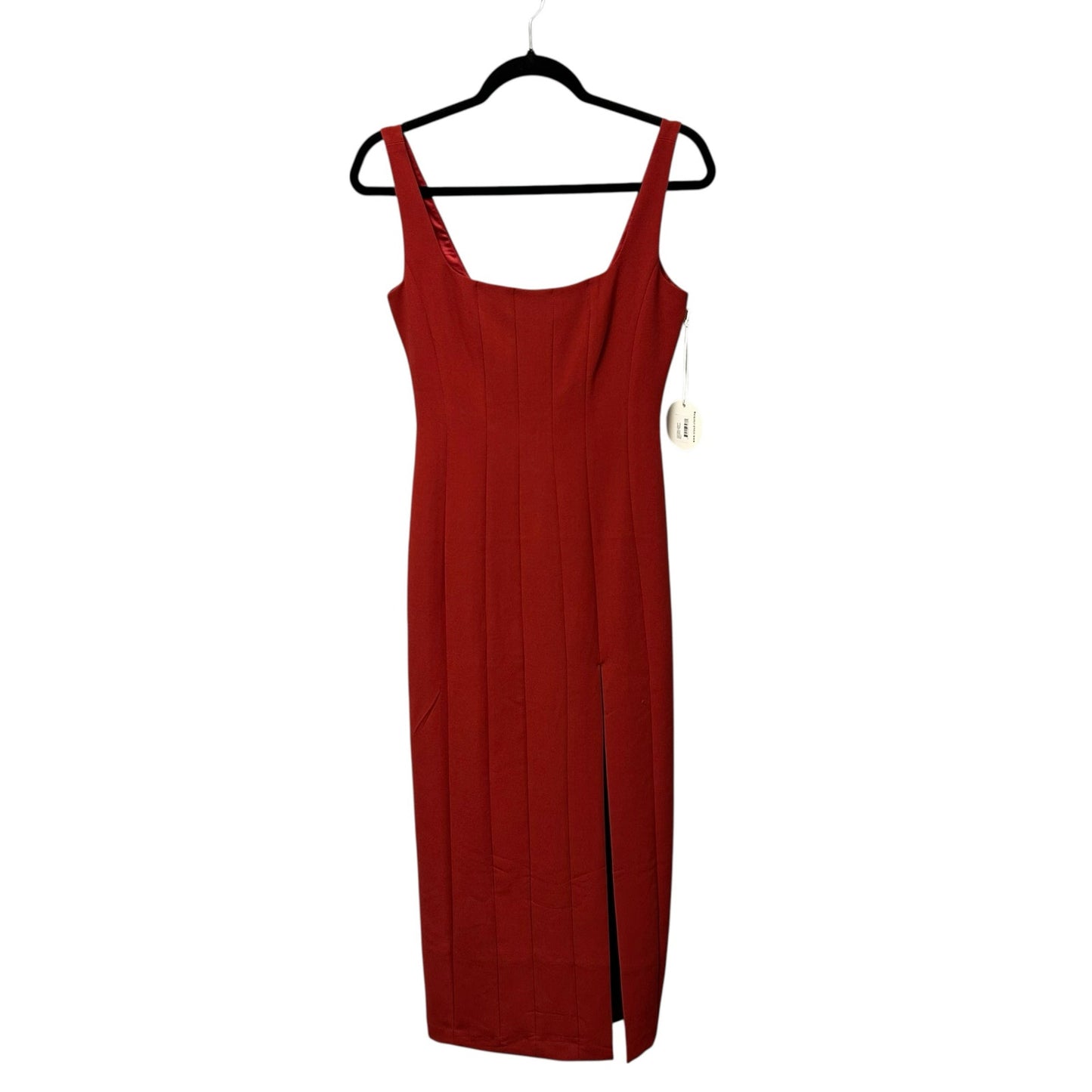 NWT Staud Rouge Red Ankle Length Portrait Sleeveless Column Maxi Dress Womens 2