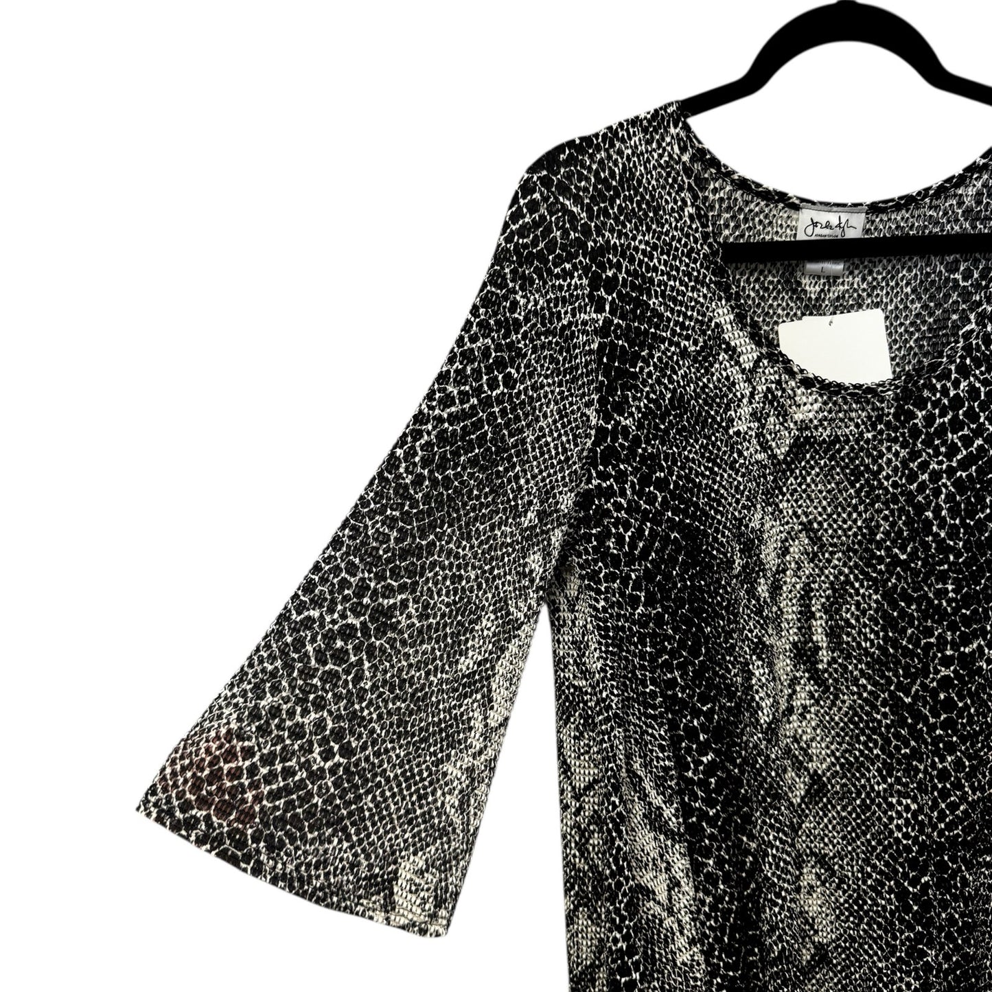NWT Jordan Taylor Snake Skin Print Long Sleeve Scoop Neck Top Womens Large