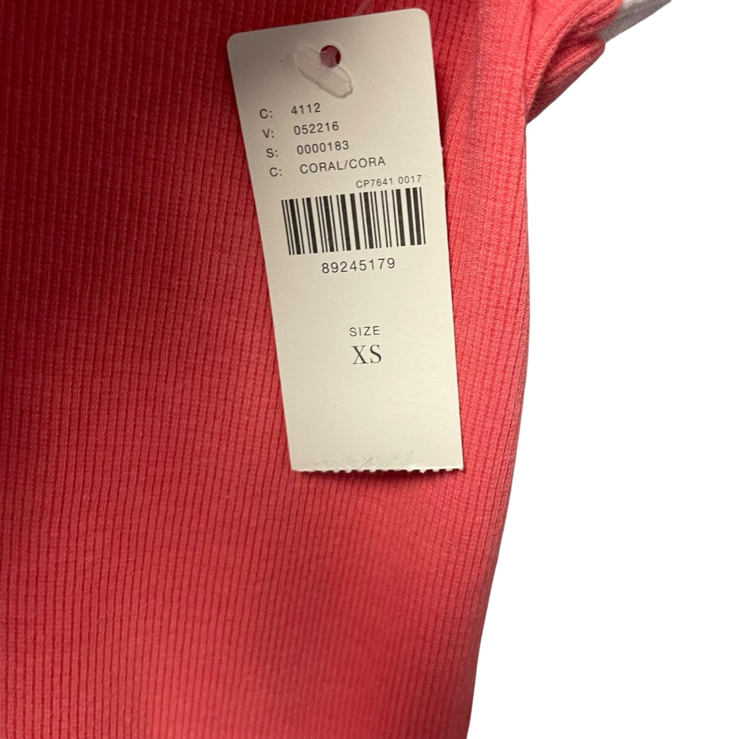 NWT Anthropologie Pilcro Boxy V Neck Tee Coral White Womens XS