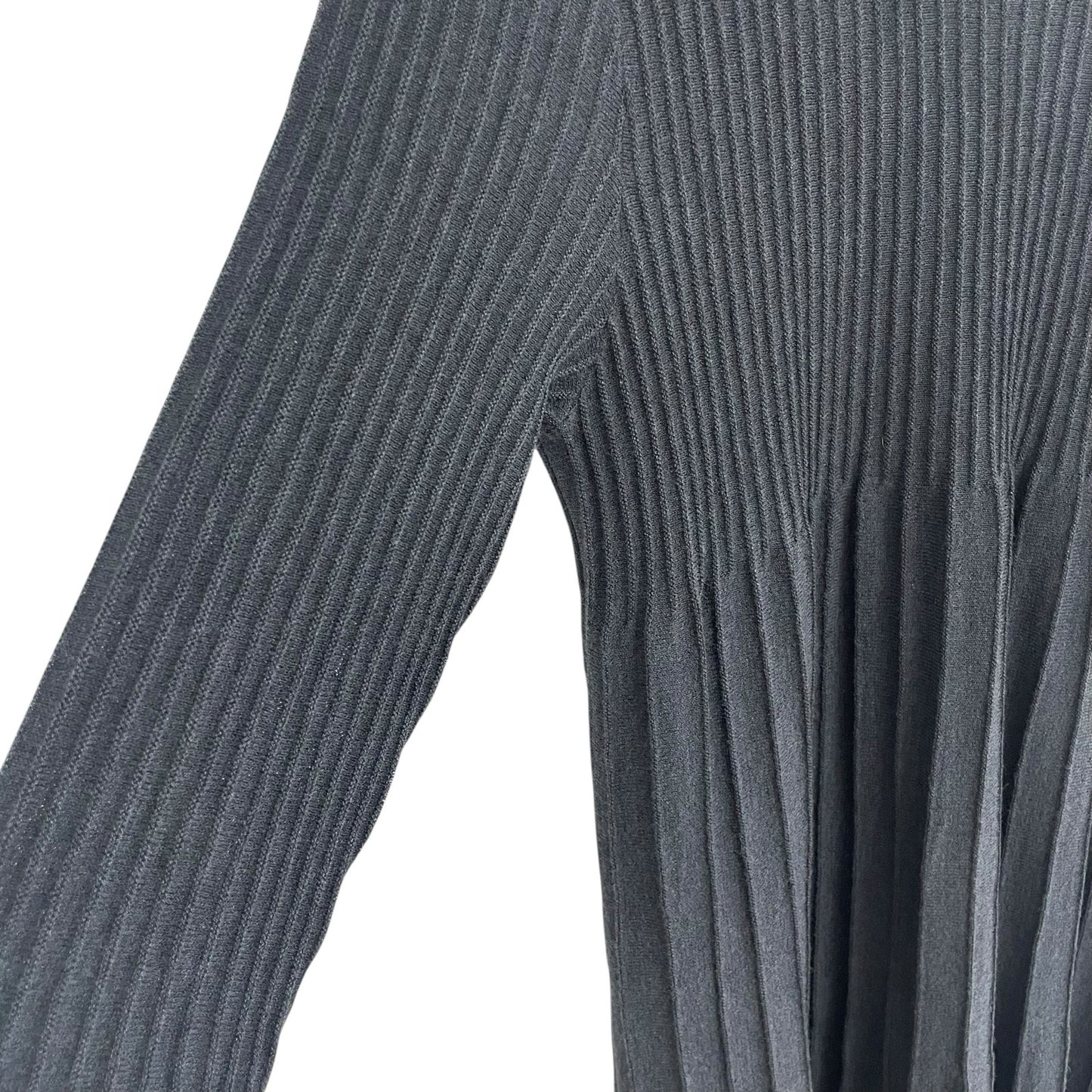 Eileen Fisher Pure Wool Knit Scoop Neck Pleated Sweater Dress Gray Womens XL