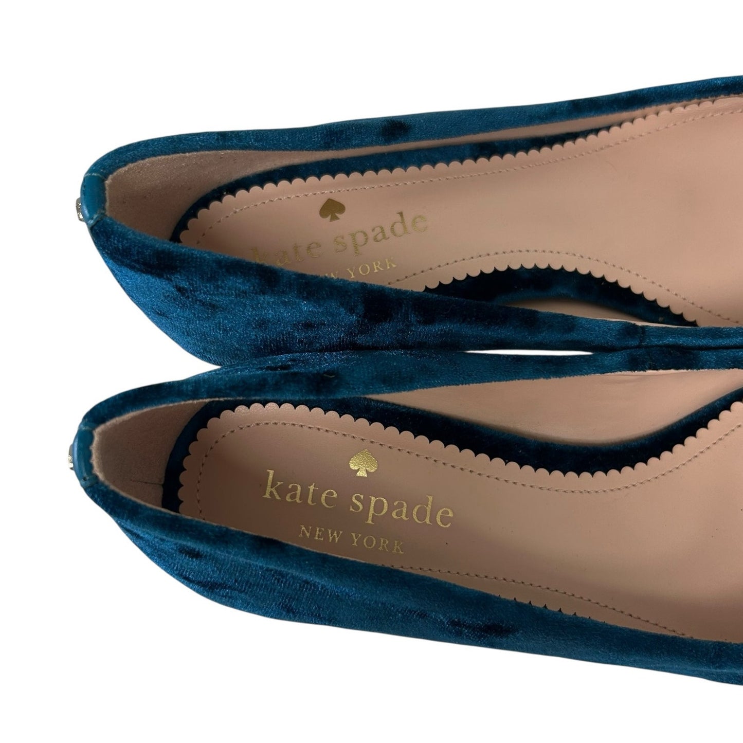 Kate Spade Blue Crystalline Crushed Velvet Rhinestone Heel Pumps Womens 7