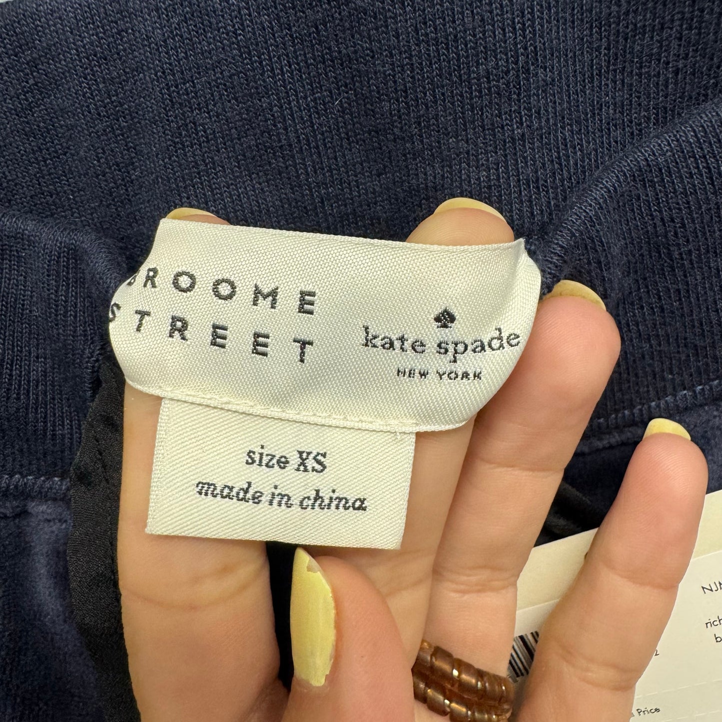 Broome Street X Kate Spade New York Rich Navy Velour Cotton Pants Womens X-Small
