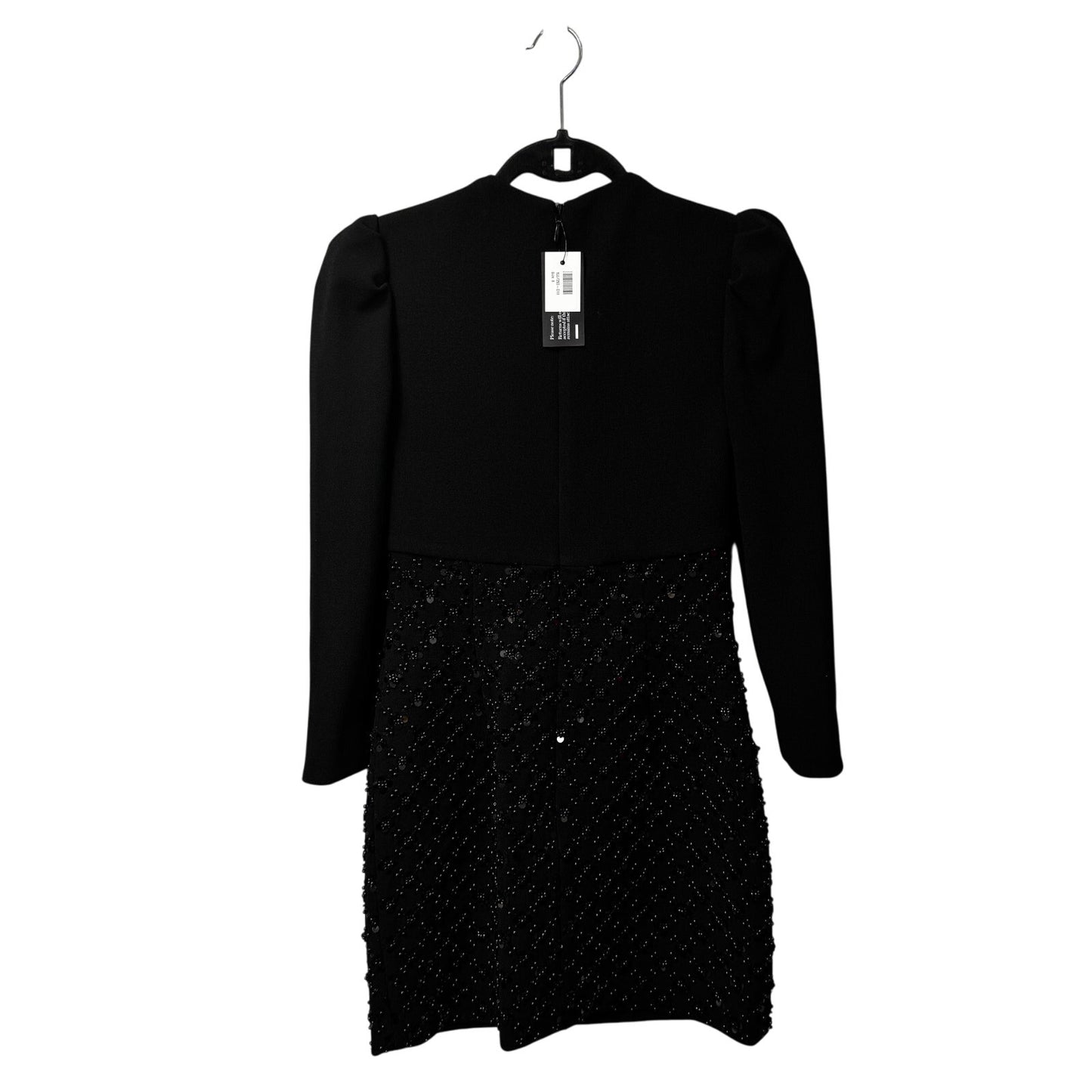 NWT Rebecca Vallance Black Bead Sequin 3/4 Sleeve Marie Mini Dress Womens 8