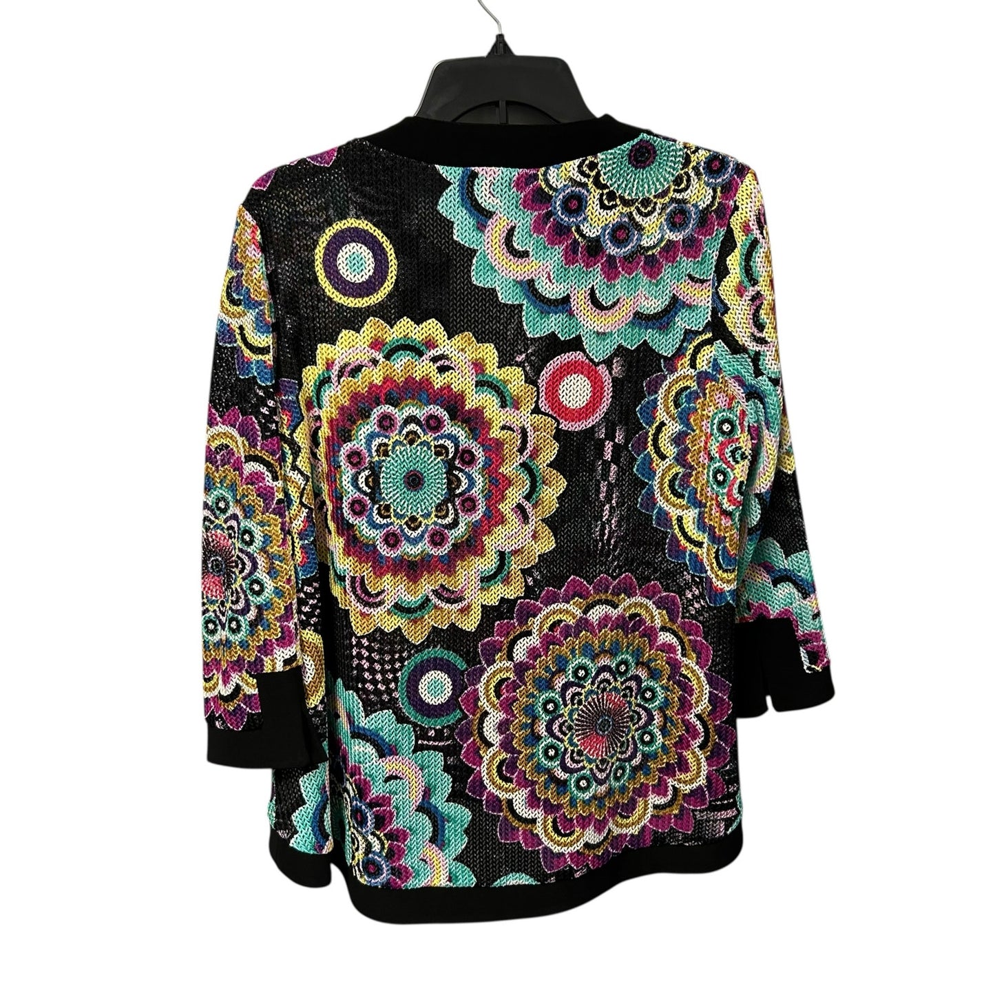 Joseph Ribkoff Black Multicolor Floral Print Button Front Jacket Womens US 6