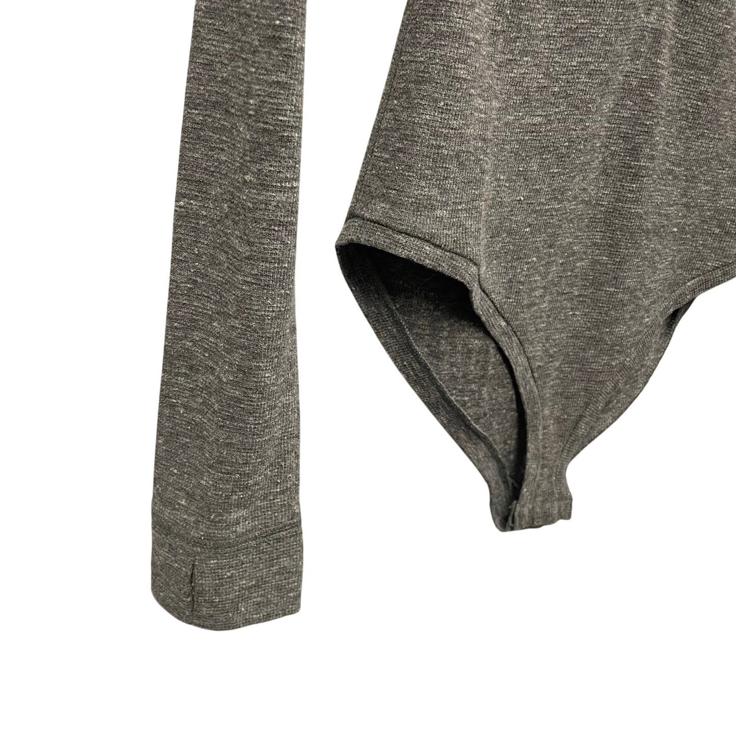 Intimately Free People Dylan Thermal Henley Bodysuit Gray Womens Size XS