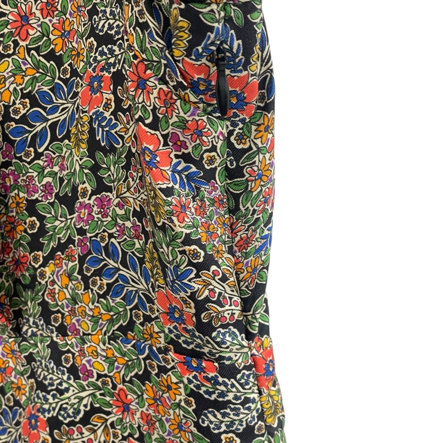 La Roque 100% Silk Long Sleeve Button Up Collared Dress Multicolor Floral Medium