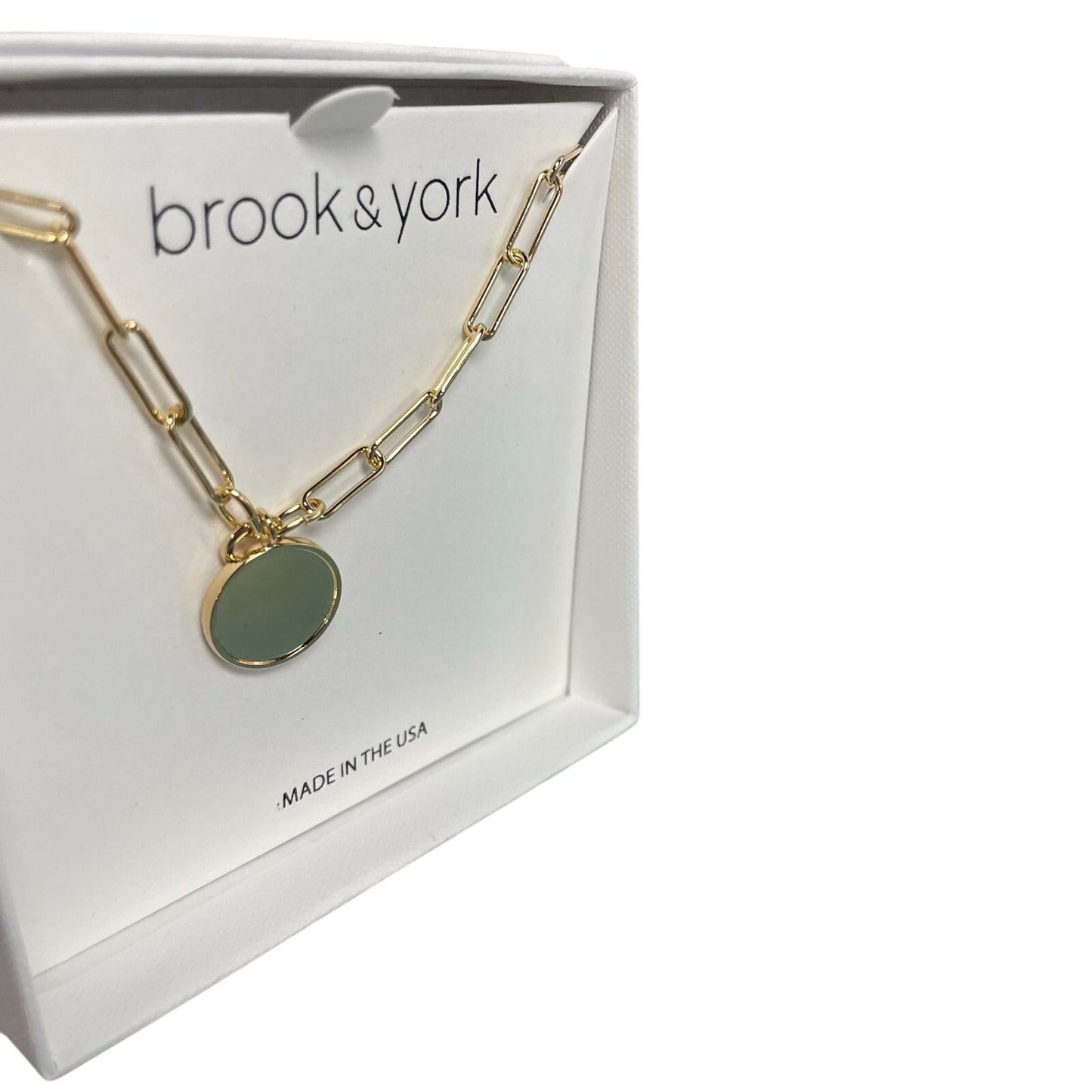 NWB Brook & York Callie Pendant Necklace 14K Gold Plated Brass