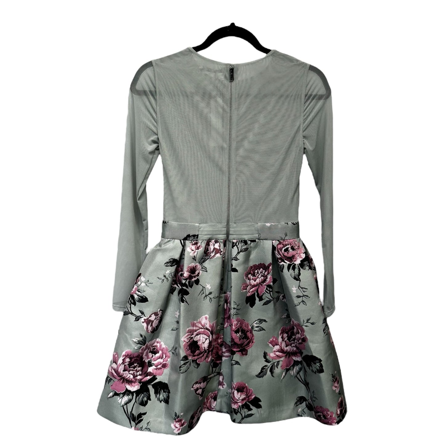 NWT Alice + Olivia Sage Floral Long Sleeve Chara Pleated Mini Dress Womens 2