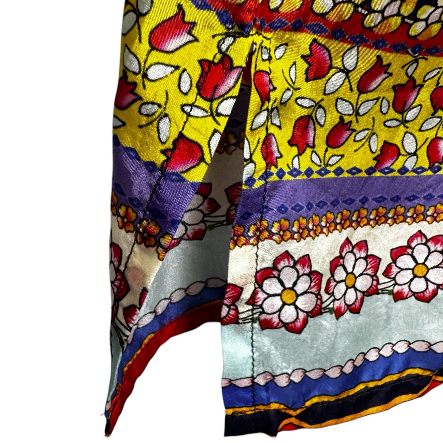 Johnny Was Lookout Electra Floral 3/4 Sleeve V Neck Silk Blouse Womens Small