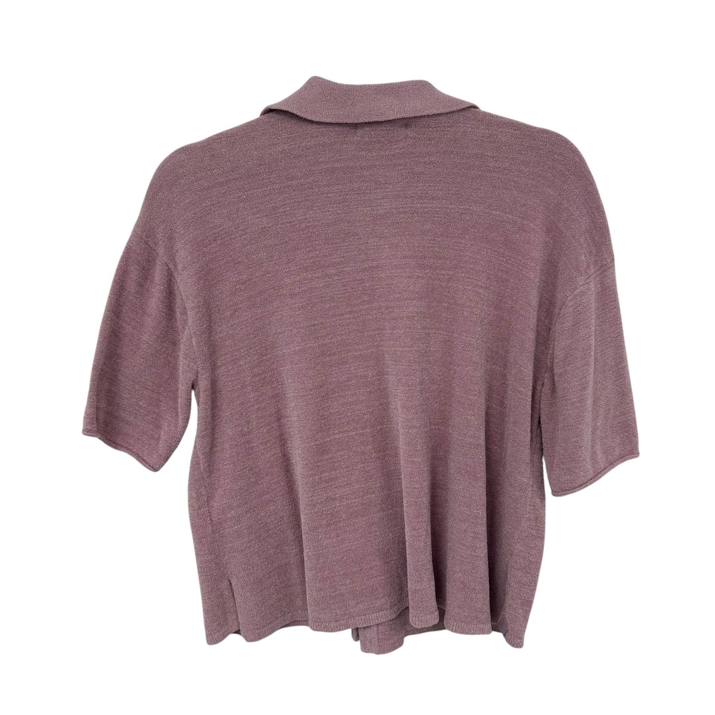 Barefoot Dreams CozyChic Ultra Lite Pink Cropped Short Sleeve Top Womens Medium
