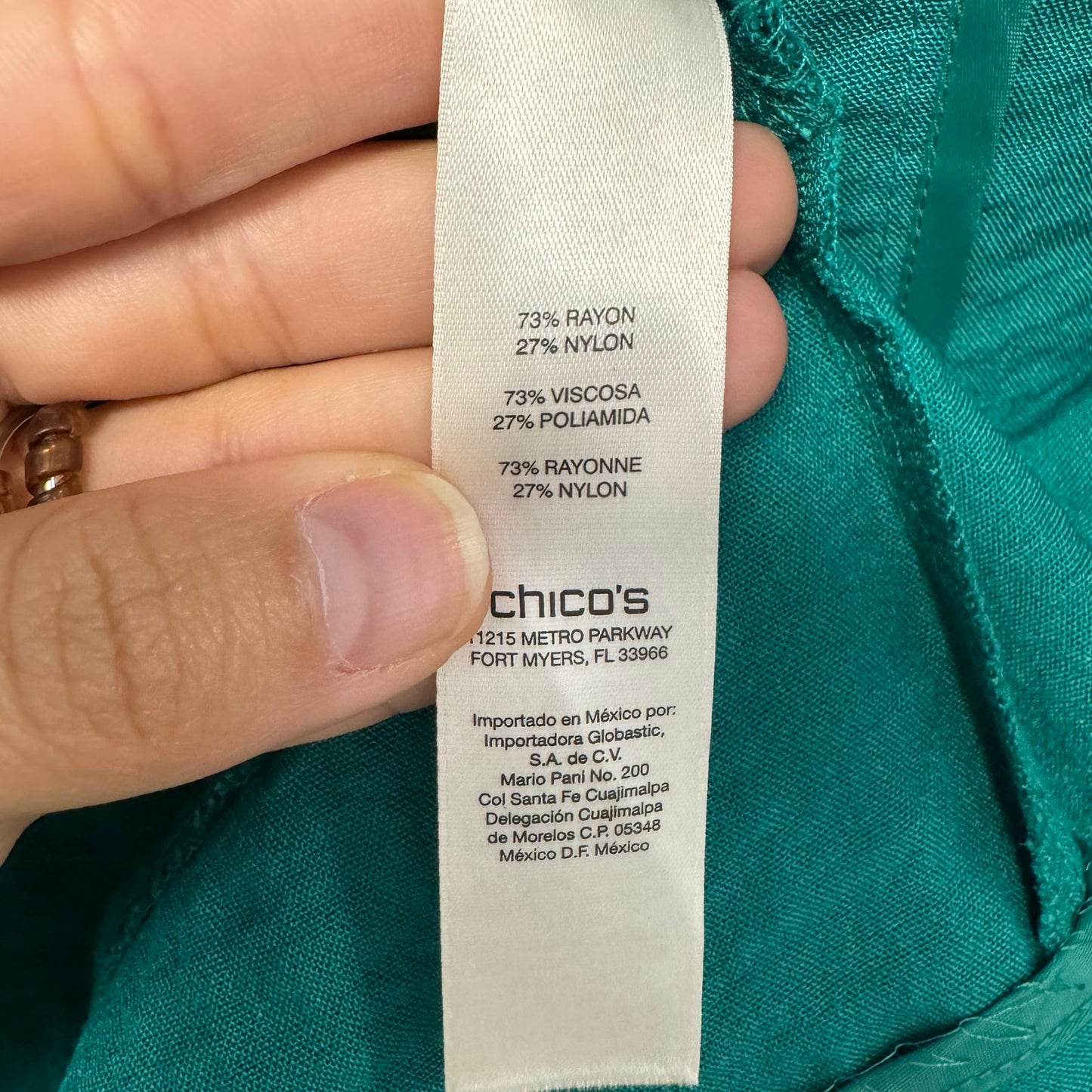 Chico's Green Long Sleeve Open Front Lightweight Blazer Jacket Womens X-Large