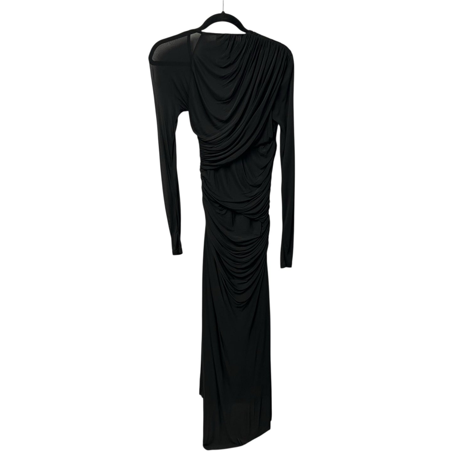 NWT Zimmermann Black Illustration Asymmetrical Gathered Midi Dress Womens US 4