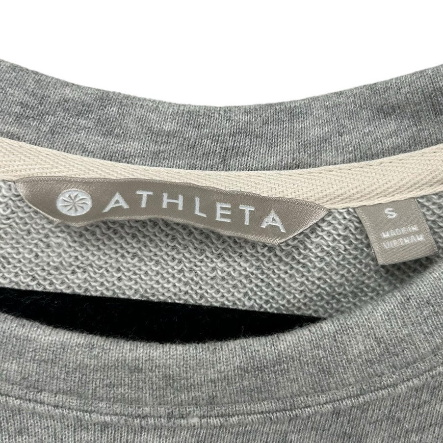 Athleta Gray Studio Cinch Side Tie Pullover Crewneck Sweatshirt Womens Small
