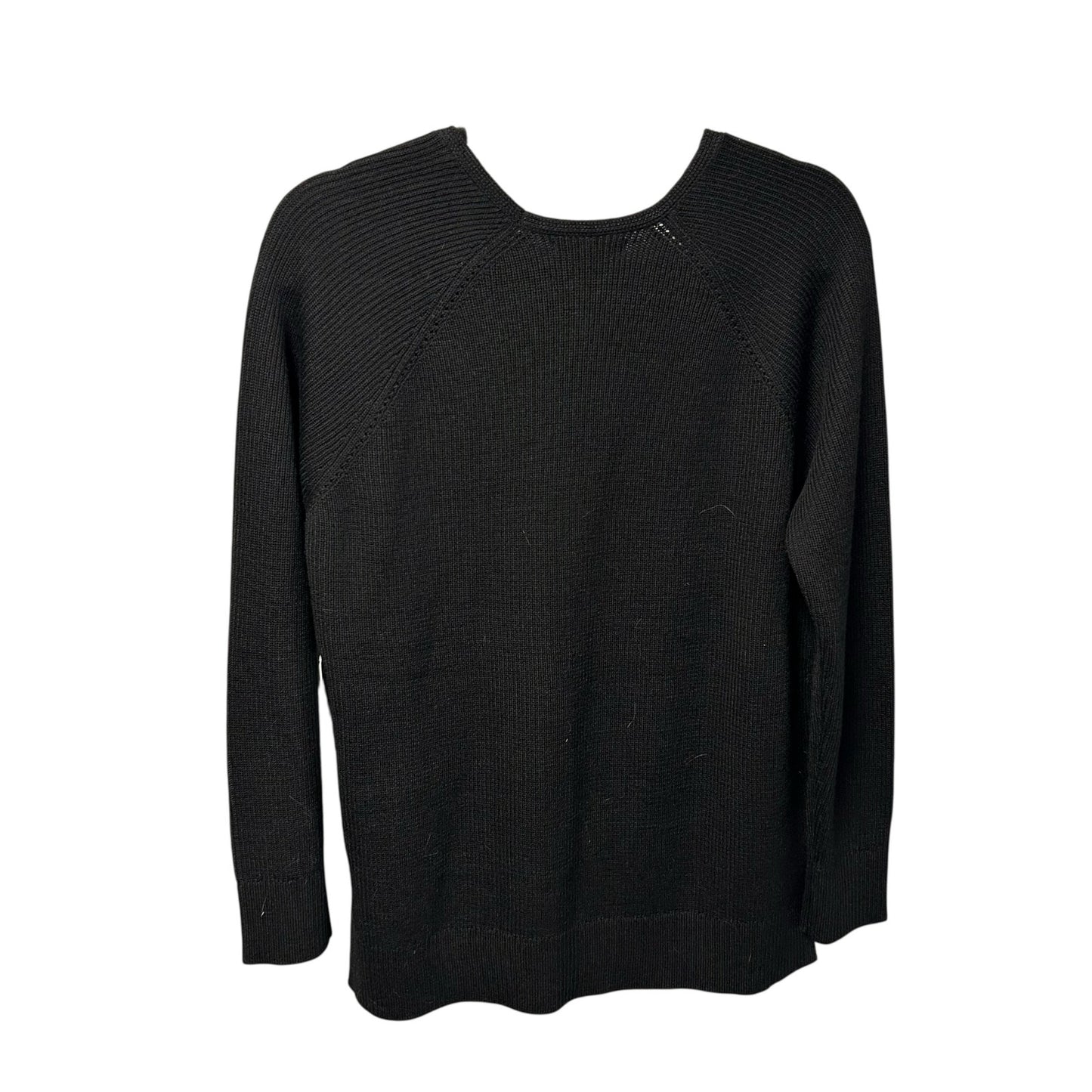 NWT Athleta Black Thermolite Hanover V-Neck Pullover Sweater Womens Size Medium
