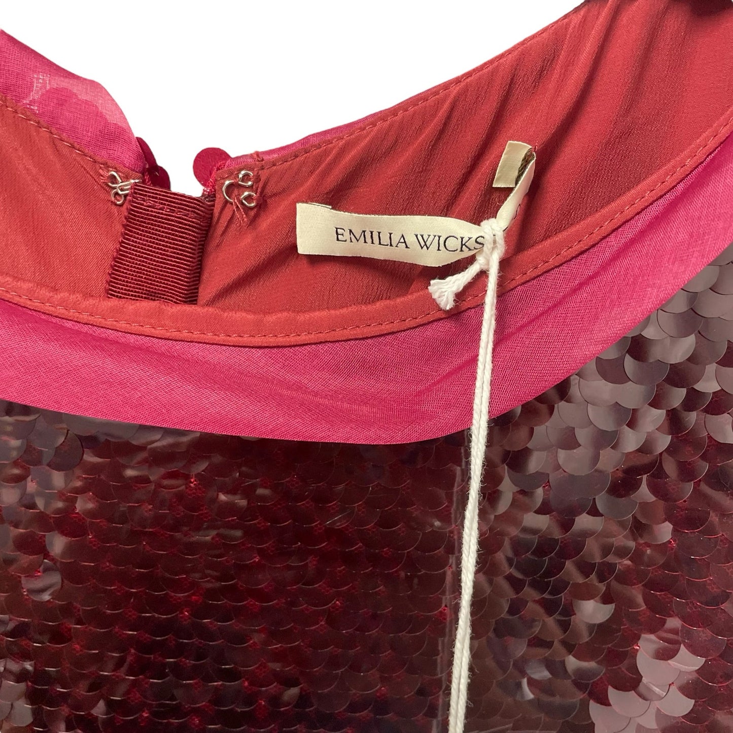 NWT Emilia Wickstead Nehemia Formal Dress in Burgundy Jelly Sequins US Womens 2