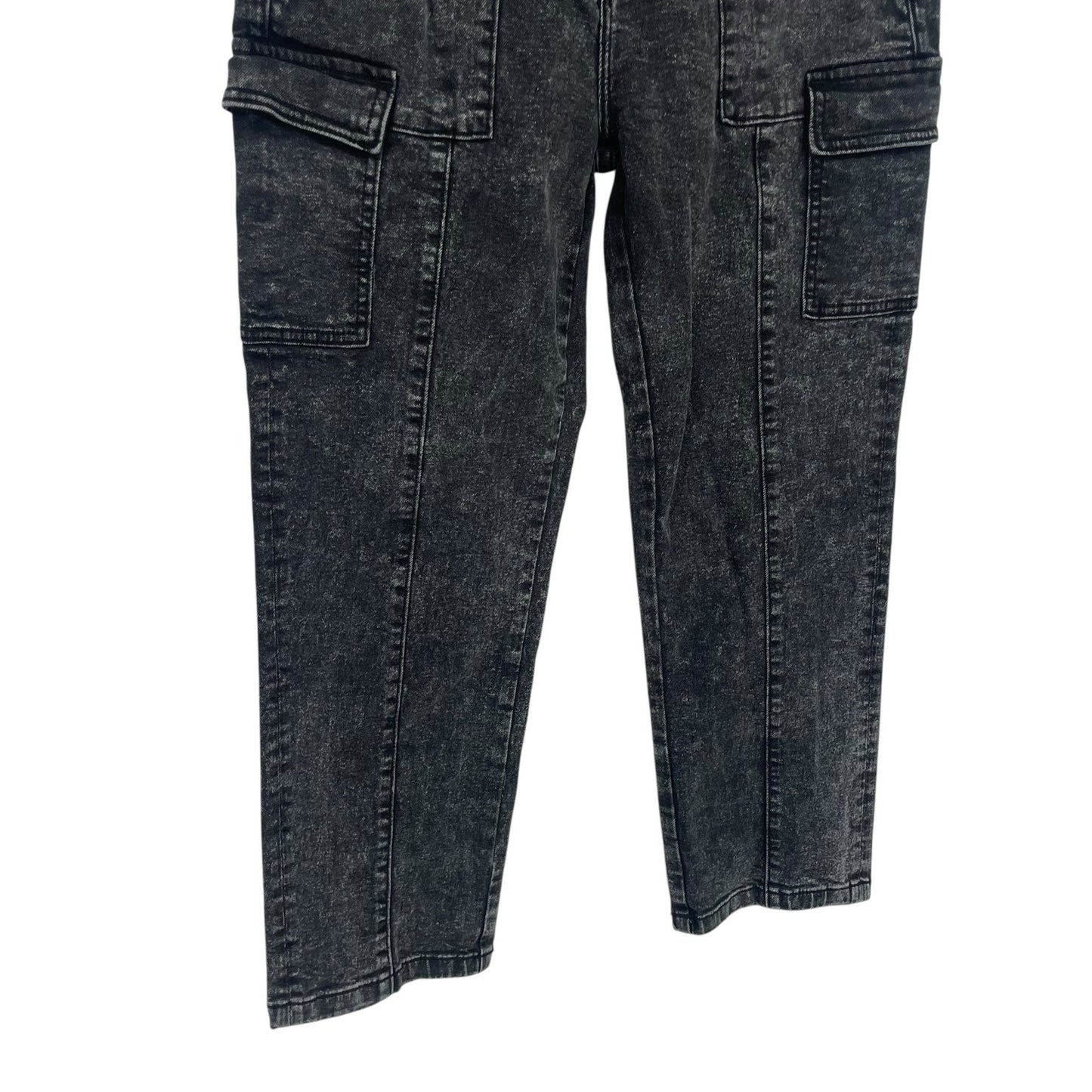 Driftwood Royce Cargo Straight Leg Jean Acid Black Denim Womens Size 4
