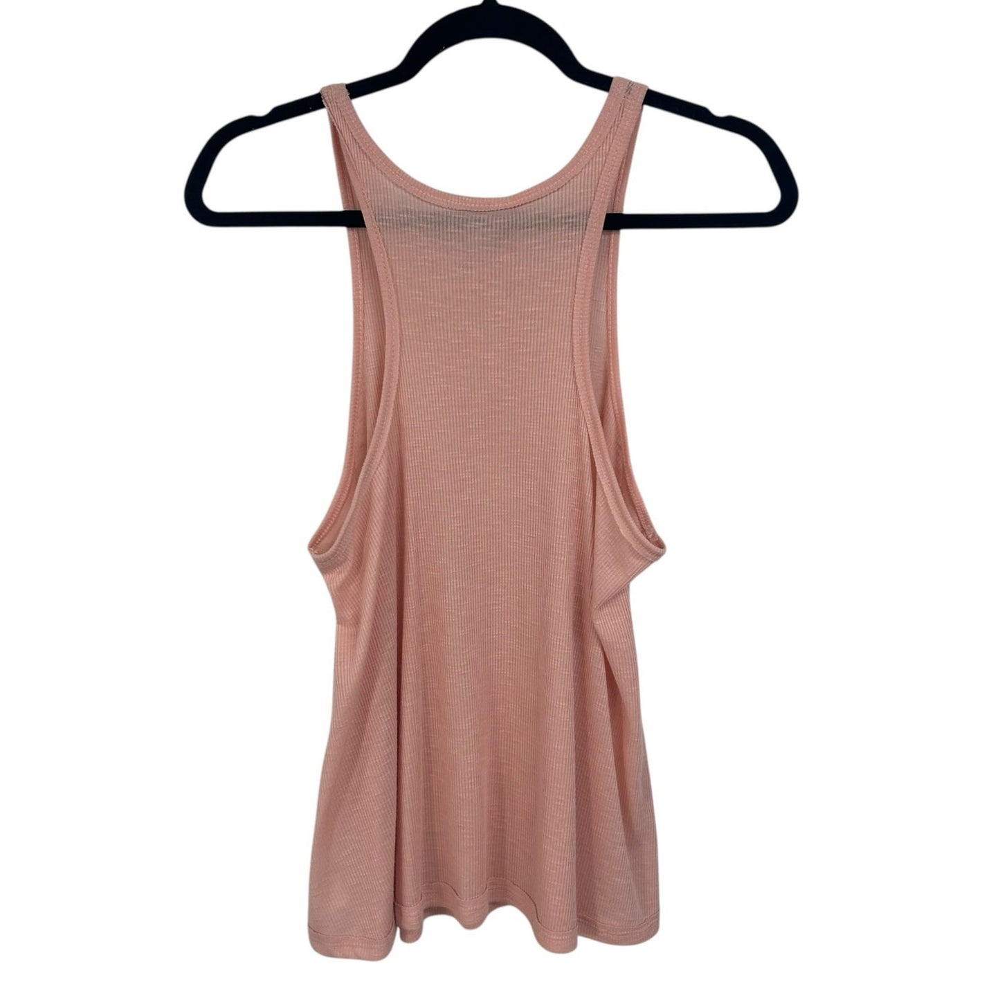 Free People Light Pink Ribbed Sleeveless Flowy Tank Top Womens Medium