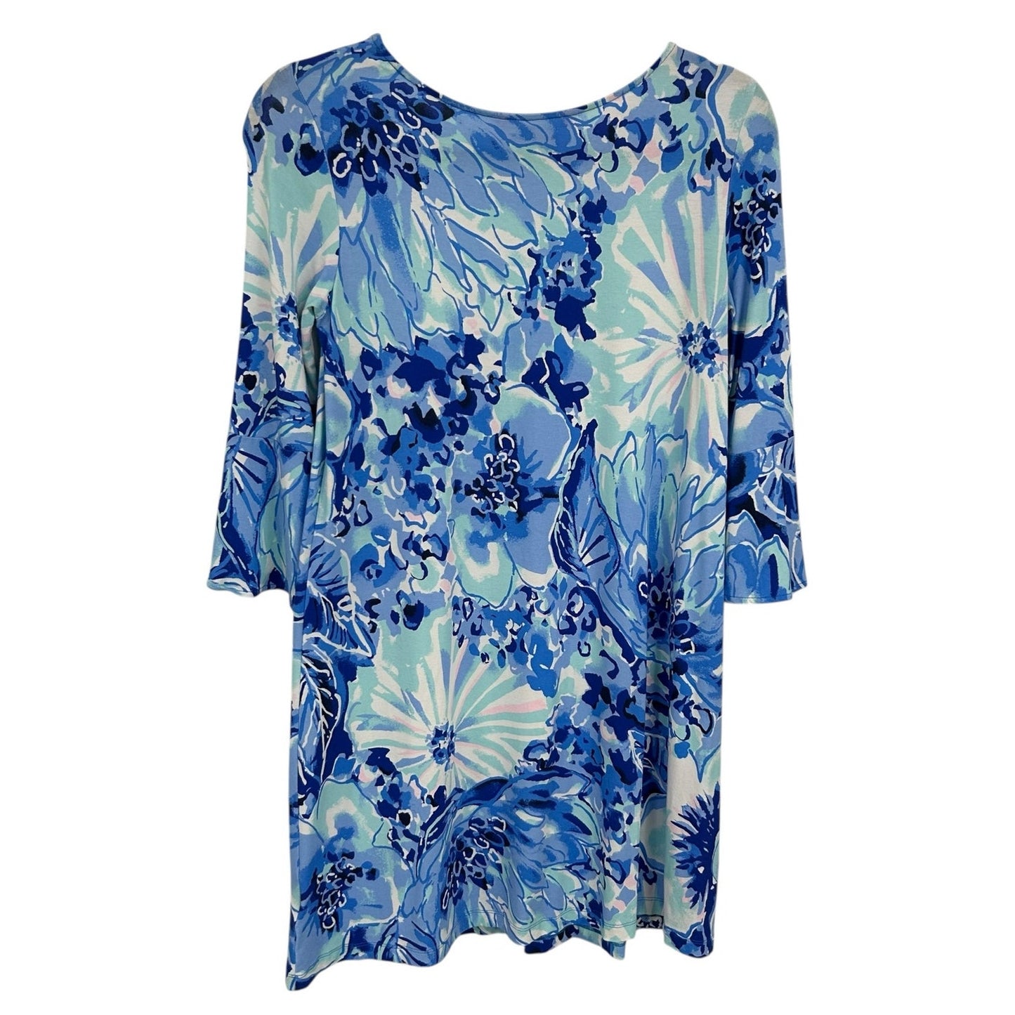 Lilly Pulitzer Ophelia Floral Print 3/4 Bell Sleeve Mini Dress Womens Small