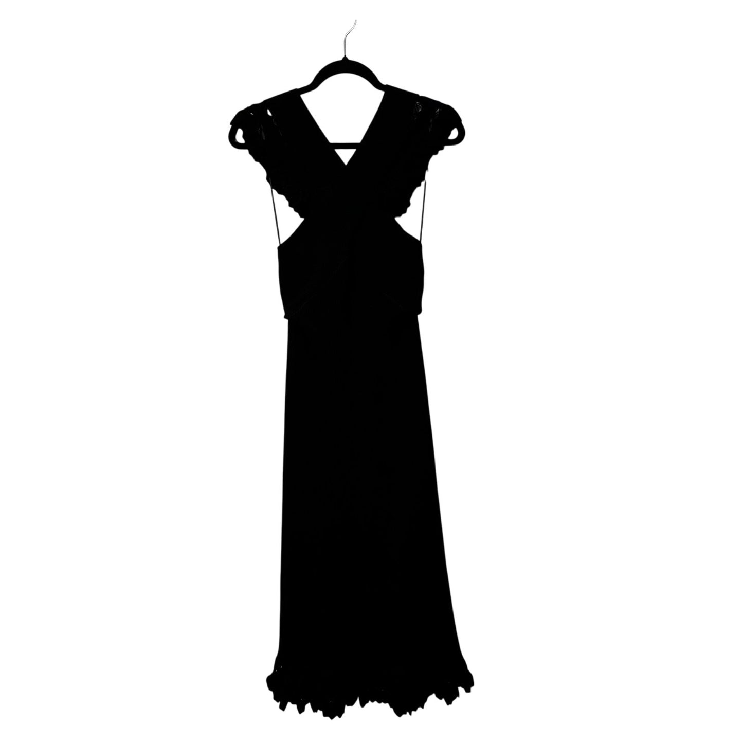 NWT Ulla Johnson Black Sleeveless Crossover Keyhole Fiora Maxi Dress Women Small