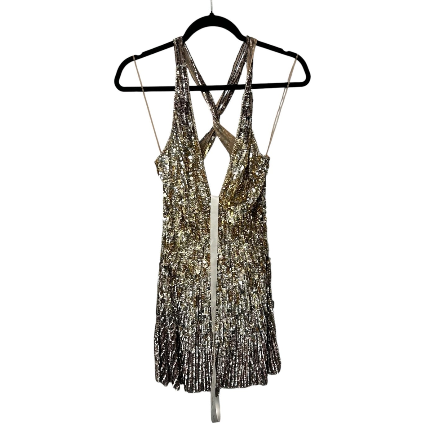 NWT Jenny Packham Brilliance Sequin Crystal Embellished Jersey Mini Dress US 2