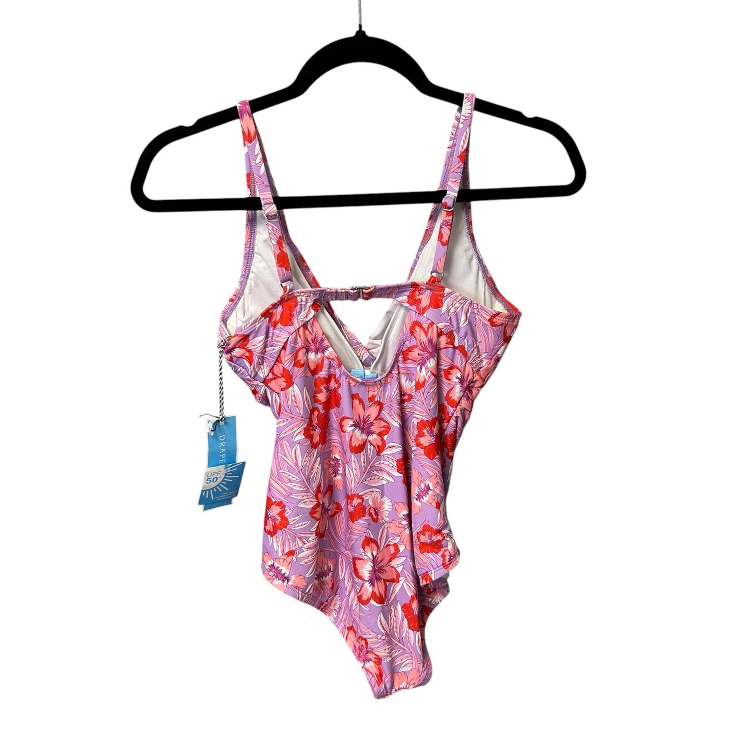 NWT Draper James Purple Twist Front One Piece UPF 50+ Bathing Suit Womens XS