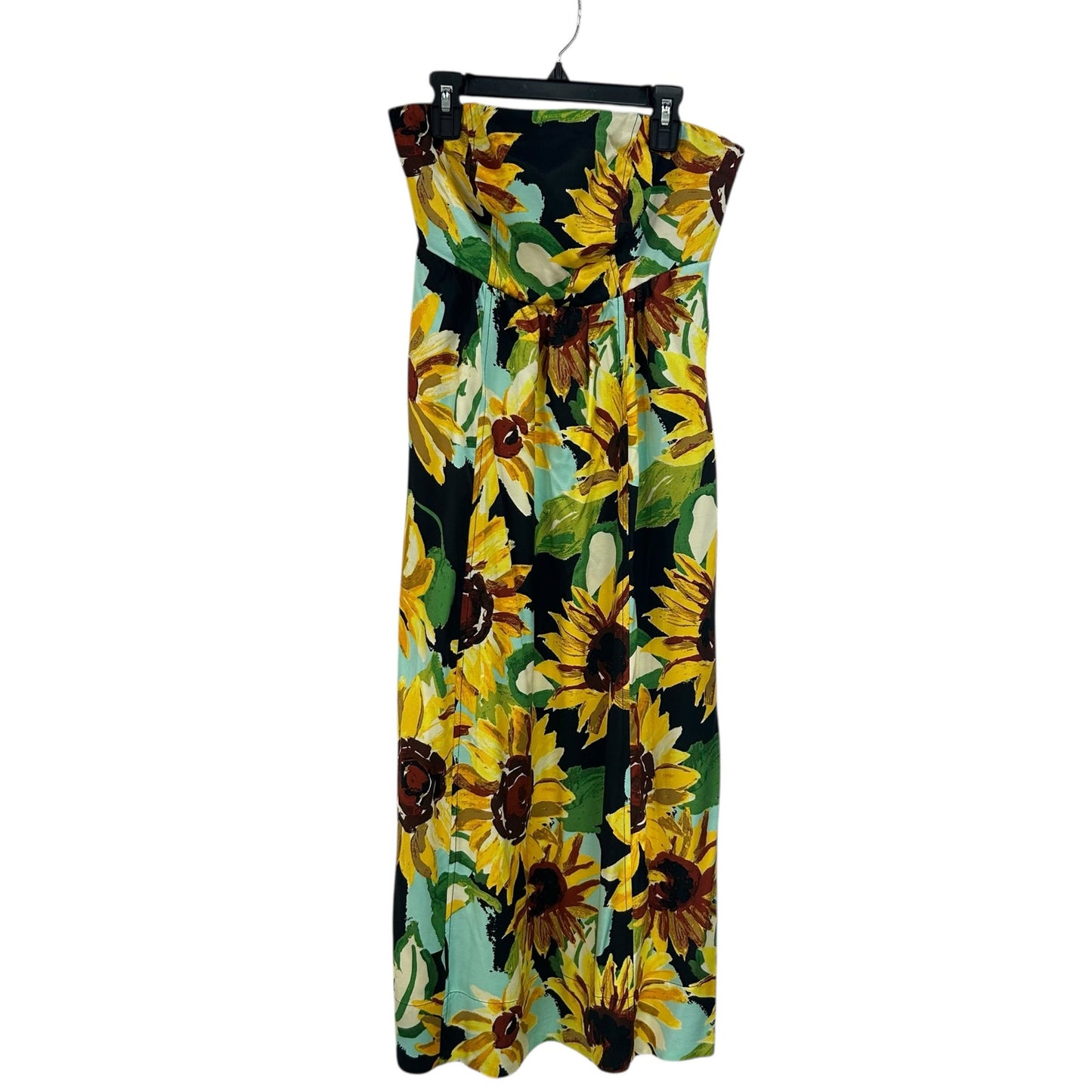 NWT Maeve by Anthropologie Yellow Black Sunflower Print Strapless Dress XS