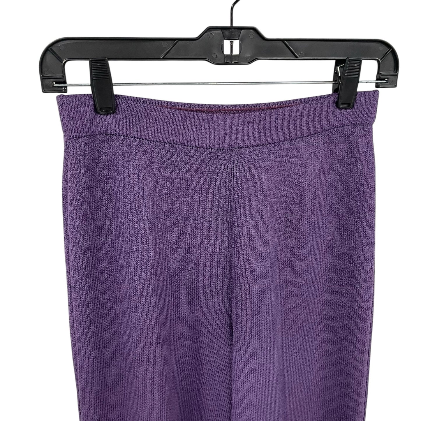 St. John Collection Santana Knit Purple Wide Leg Pull On Pant Womens Size 2