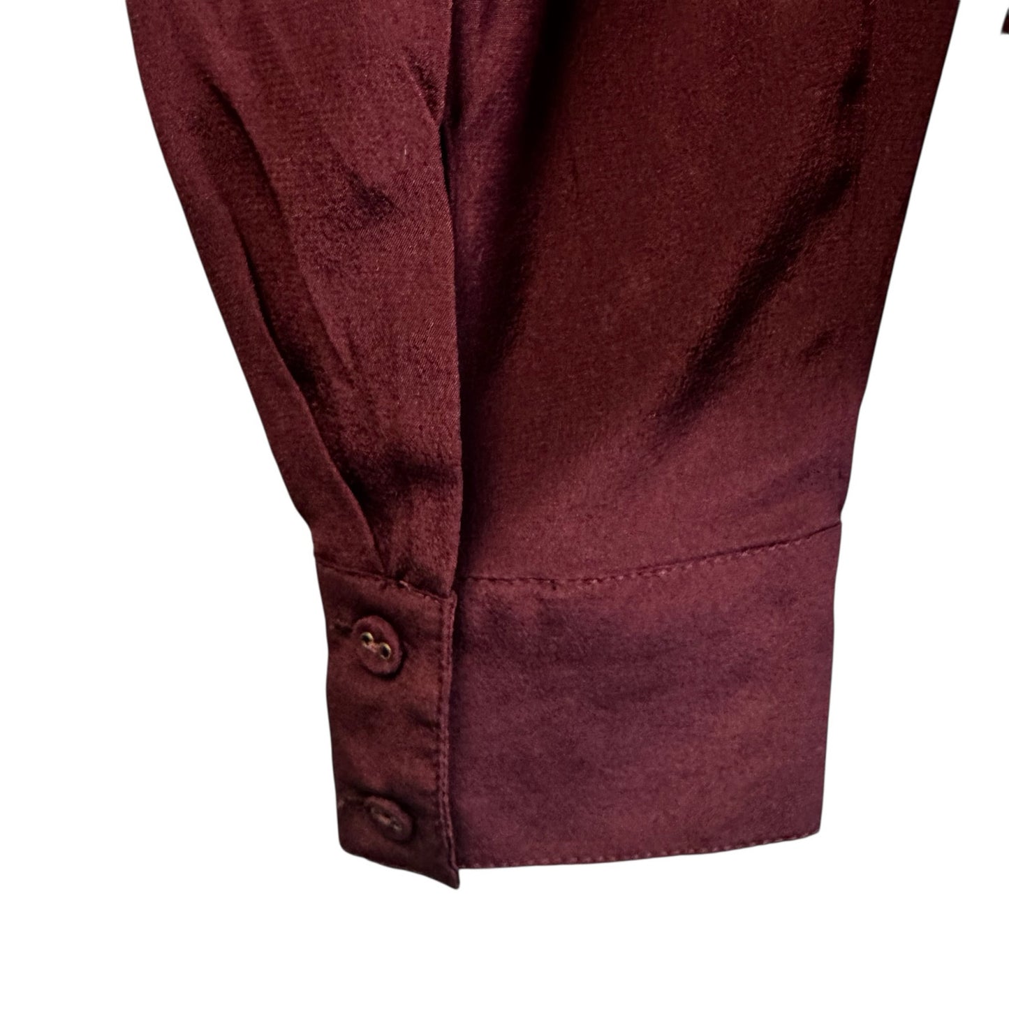 NWT Ulla Johnson Mahogany Long Cuff Sleeve Ruffle Mock Neck Dara Blouse Size 2