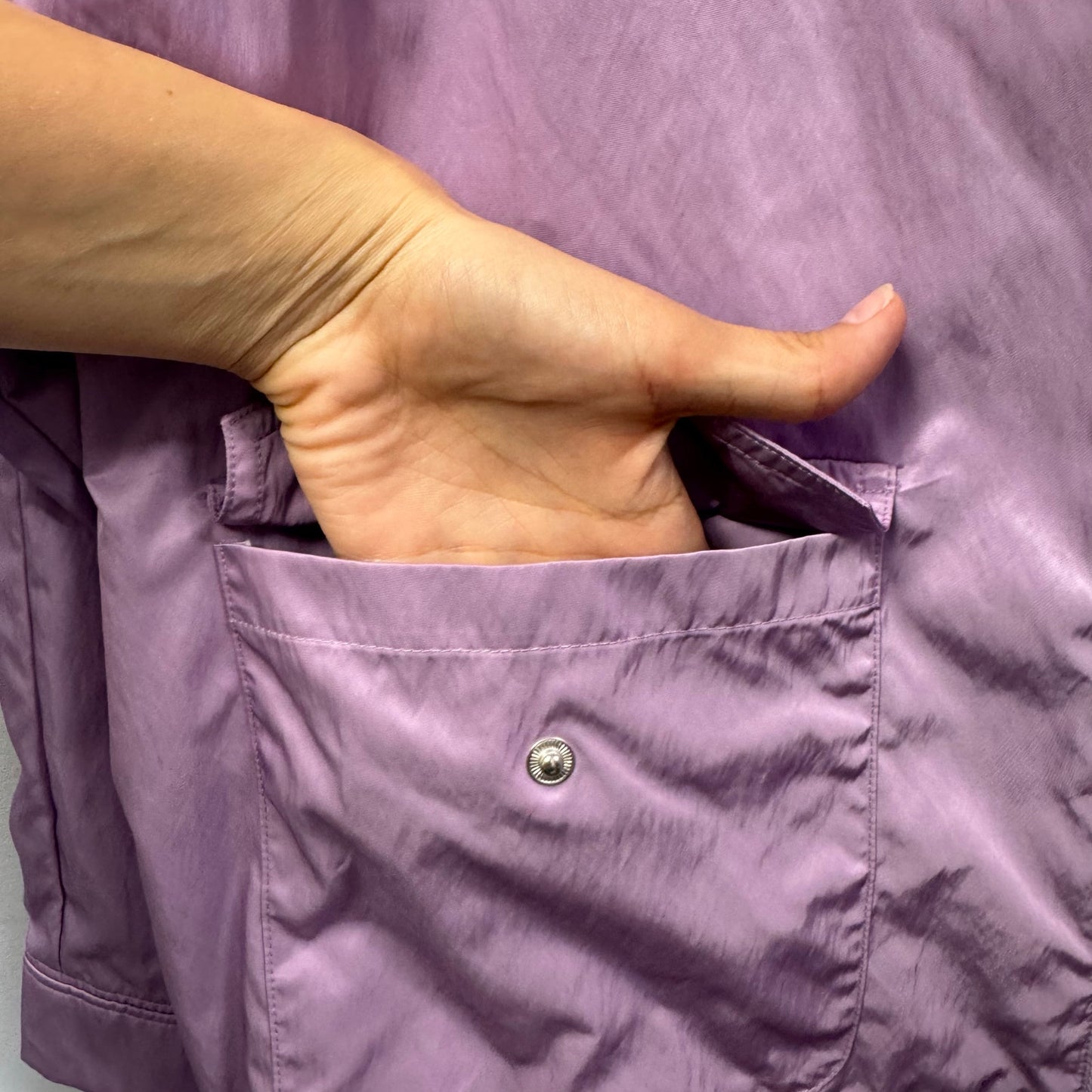 Chico's Zenergy Purple Long Sleeve Collar Detail Anorak Full Zip Jacket Women 16