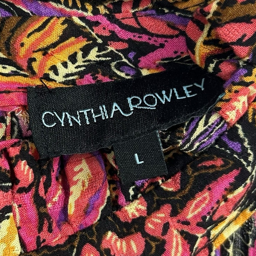 Cynthia Rowley Pink Multicolor Paisley Print Tie Back Mini Romper Womens Large