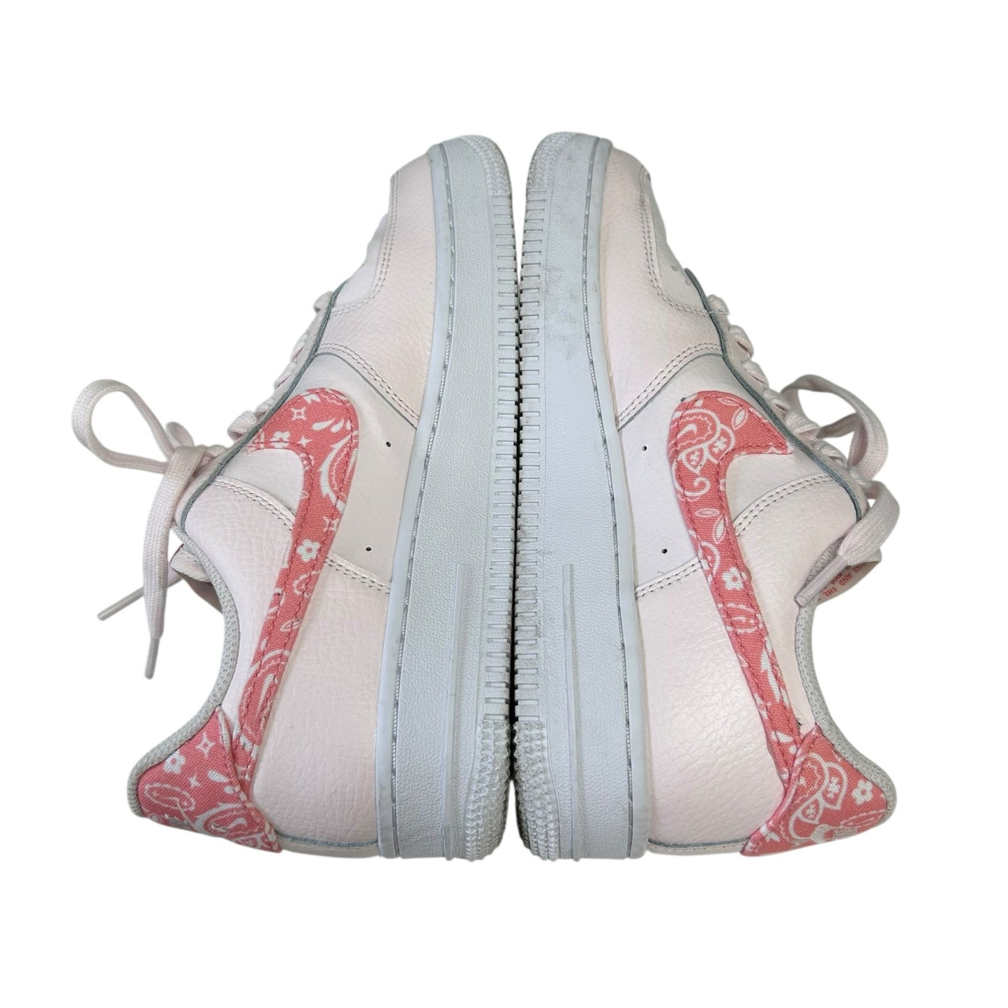 Nike Air Force 1 '07 Pearl Pink Coral White Paisley Lace Up Sneakers Womens 7