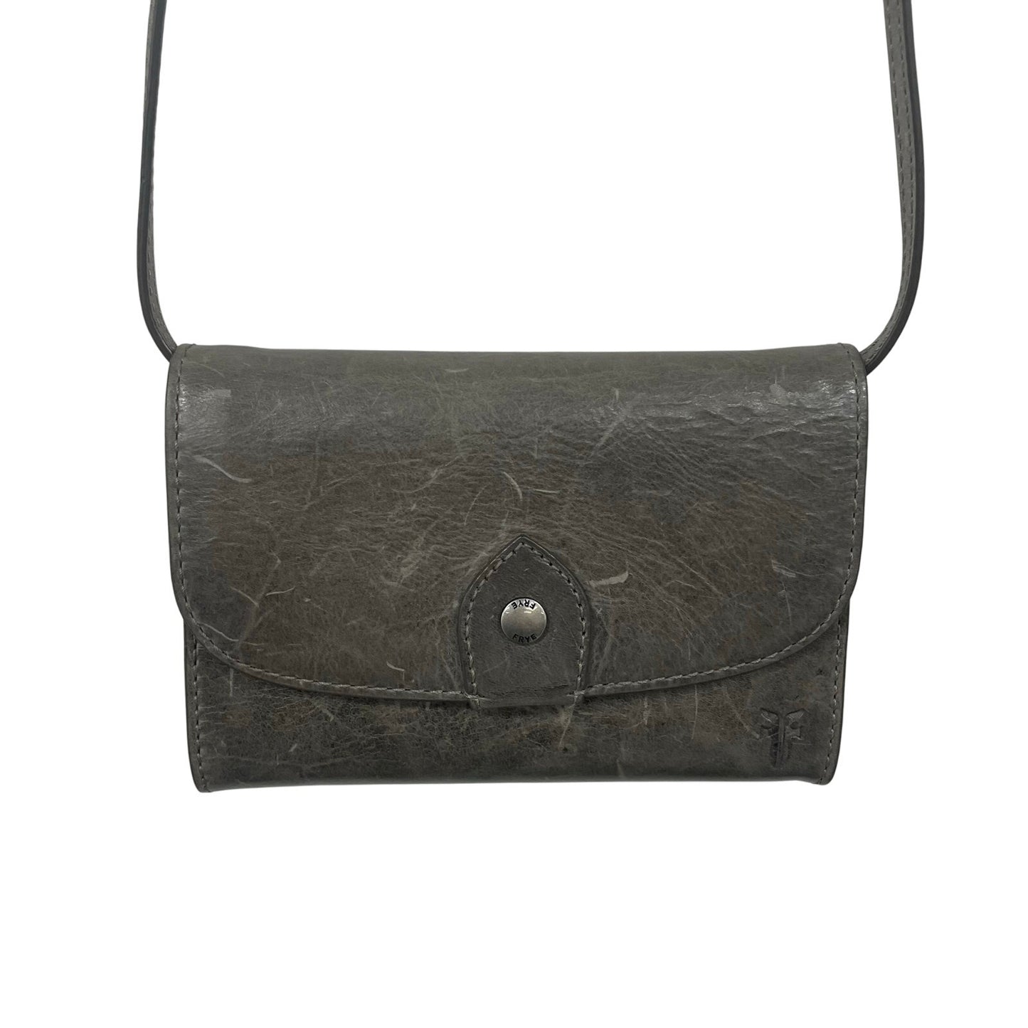 Frye Gray Leather Melissa Crossbody Wallet Handbag