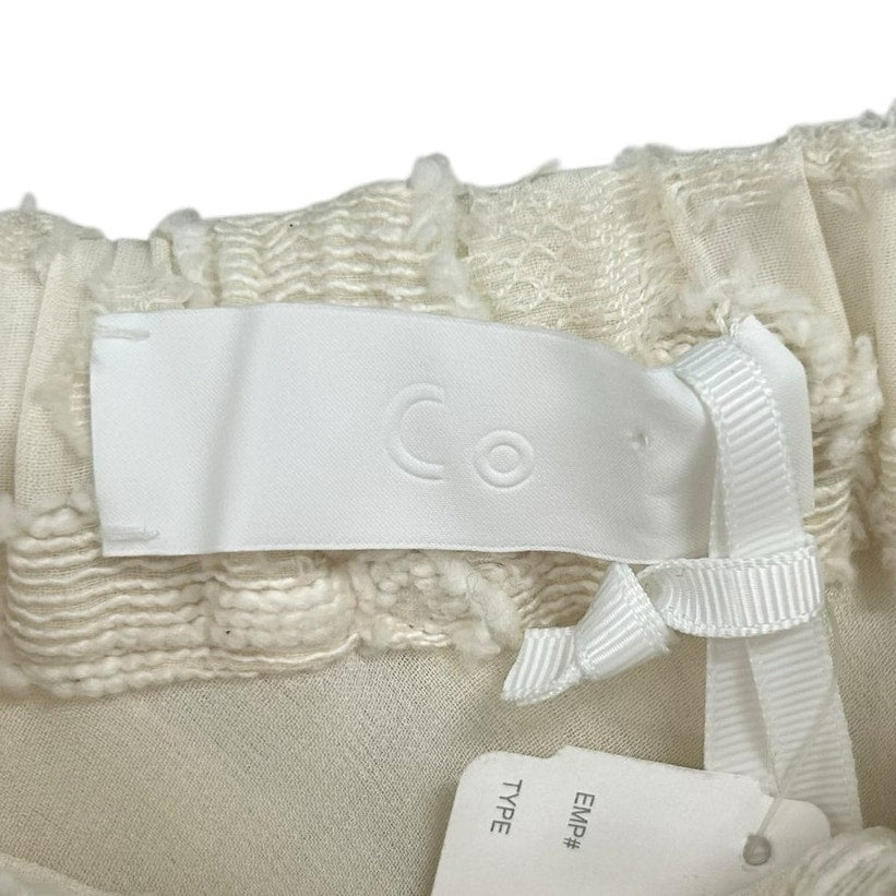 Co. Collection Ivory Cotton Blend Floral Overlay Tea Length Skirt Womens Small