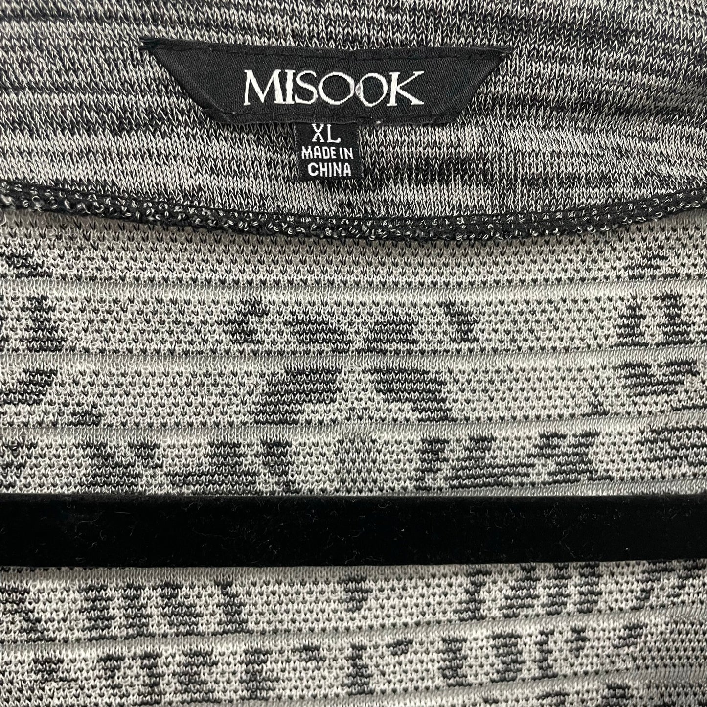Misook Gray Black White Knit Long Sleeve Cardigan Jacket Womens Size XL AS IS