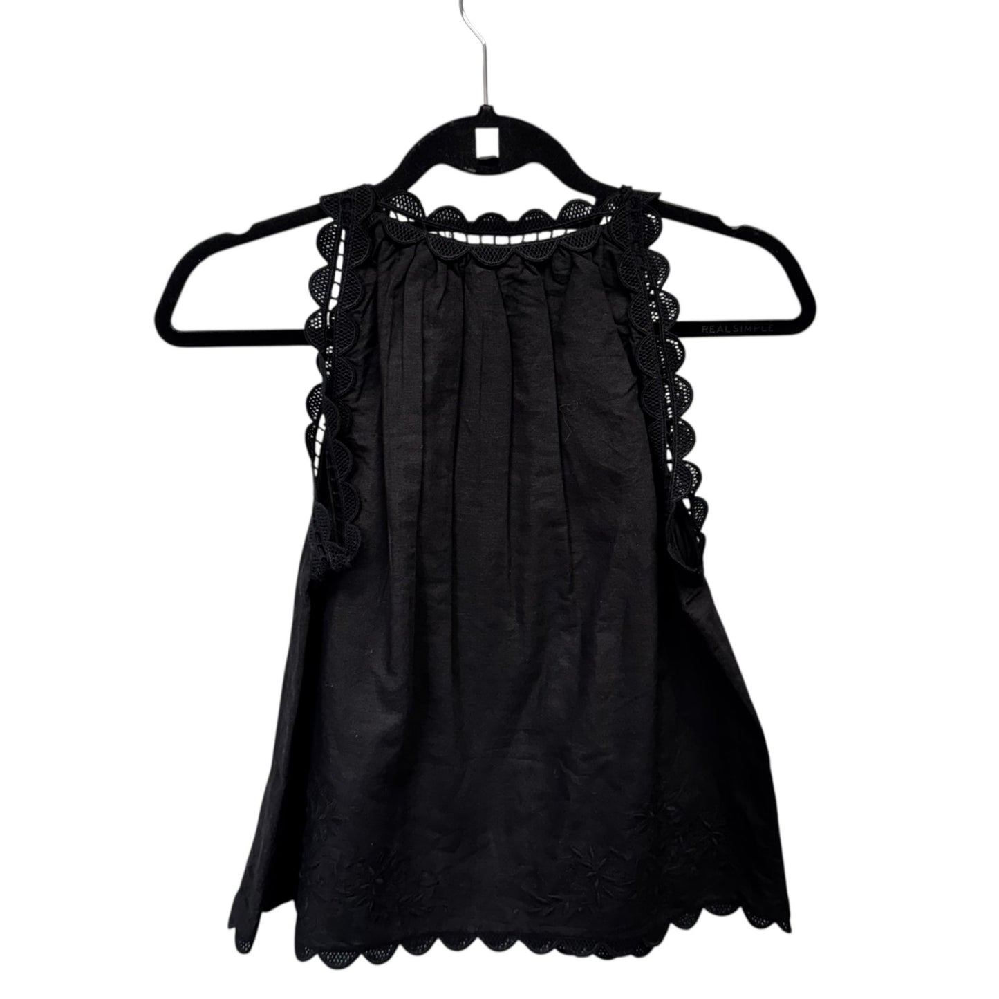 NWT Ulla Johnson Black Noir Embroidered Lace Sleeveless June Tank Top Womens 0