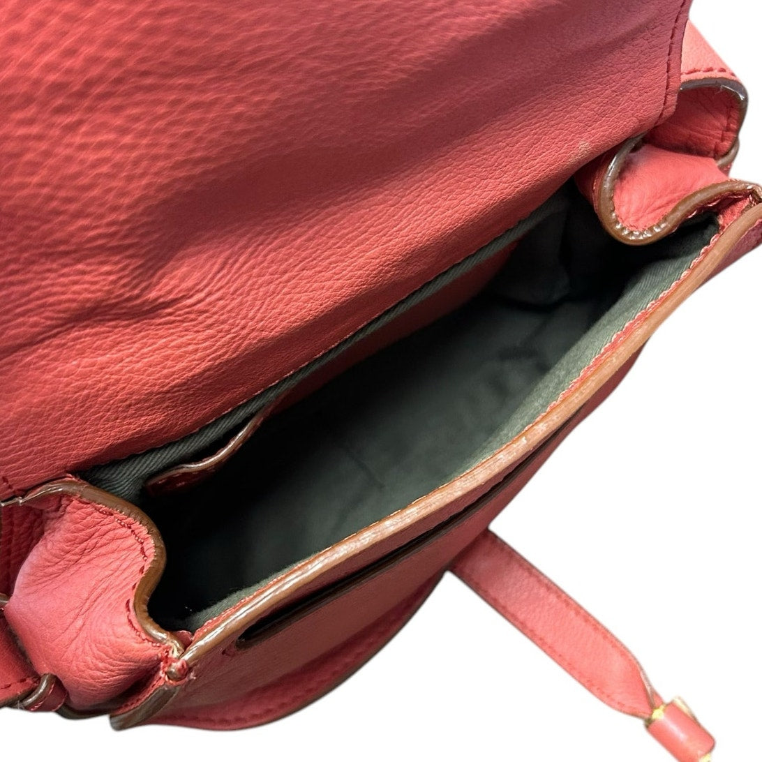 Chloe Burnt Orange Marcie Small Grained Leather Adjustable Strap Saddle Bag