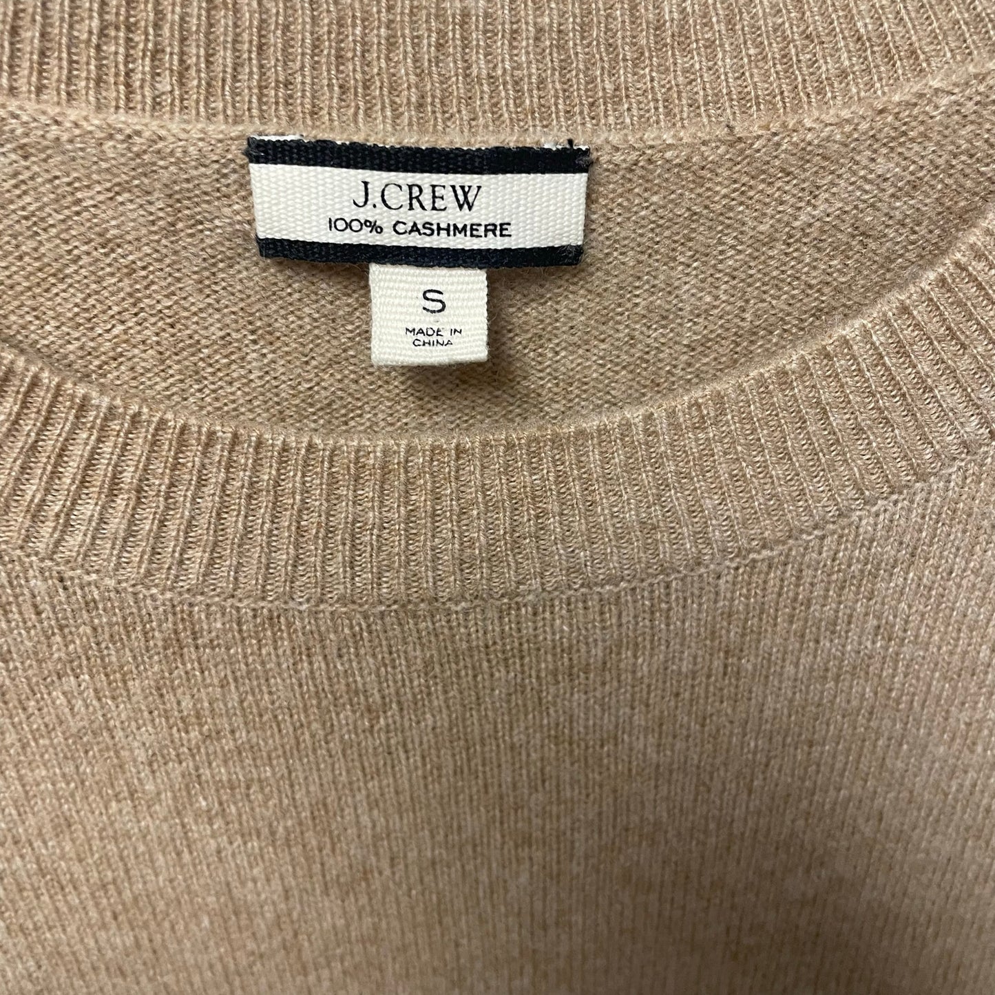 J. Crew 100% Cashmere Tan Crewneck Sweater Womens Size Small