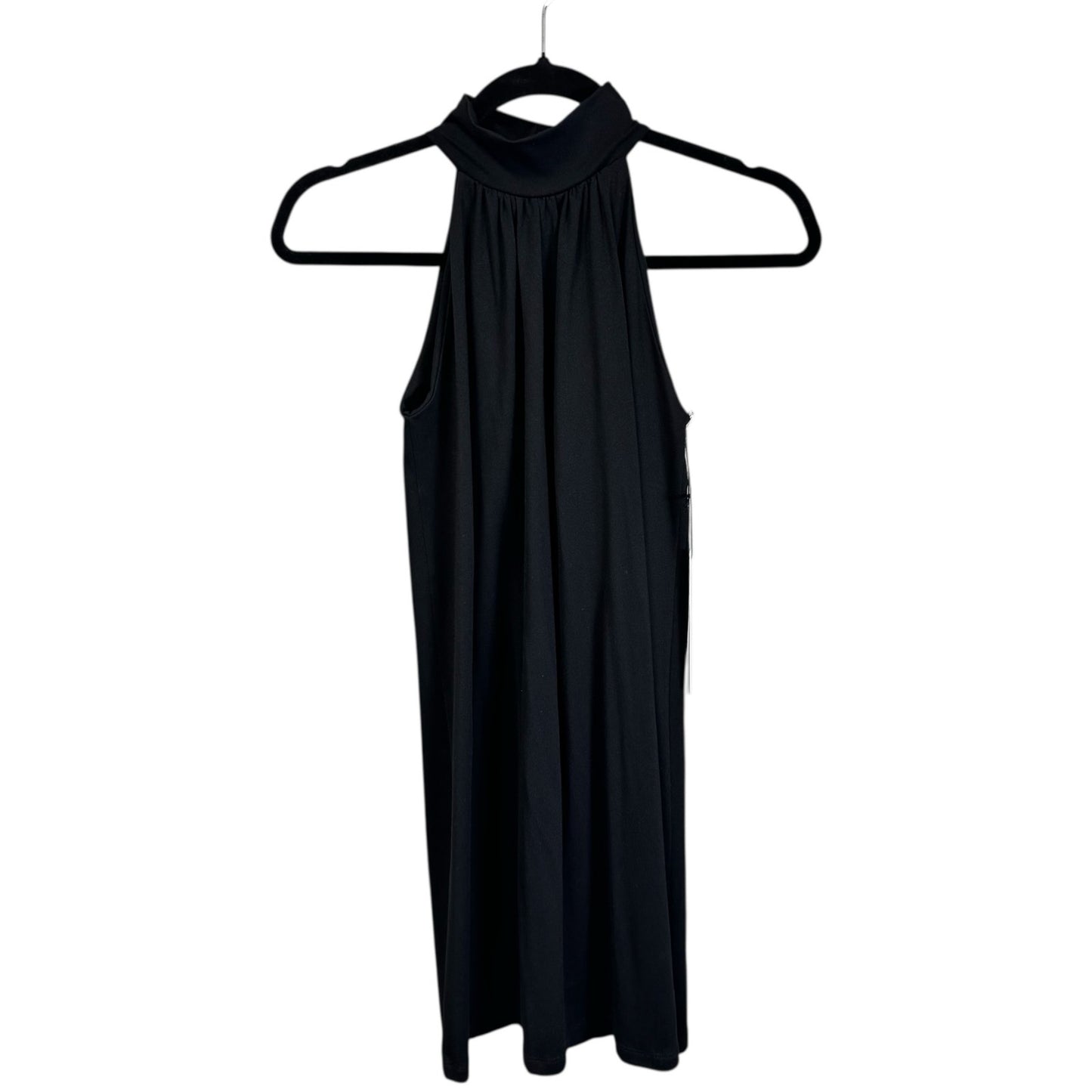 NWT Susana Monaco Black Sleeveless Turtle Neck Pleat Mini Dress Womens X-Small