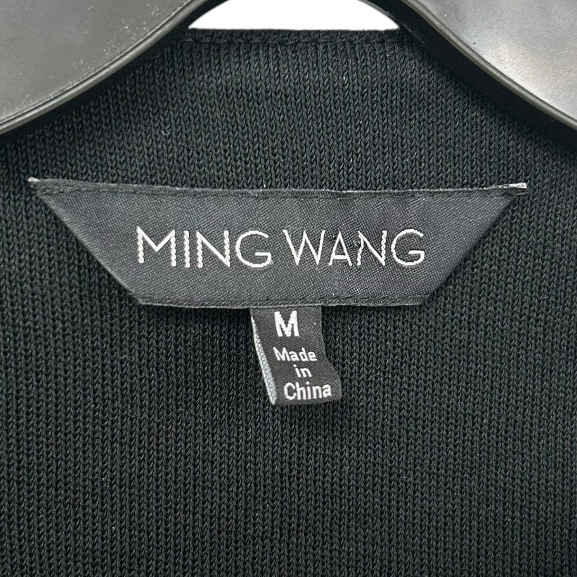 Ming Wang Black Multi Animal Print Snap Button Closure Jacket Womens Medium