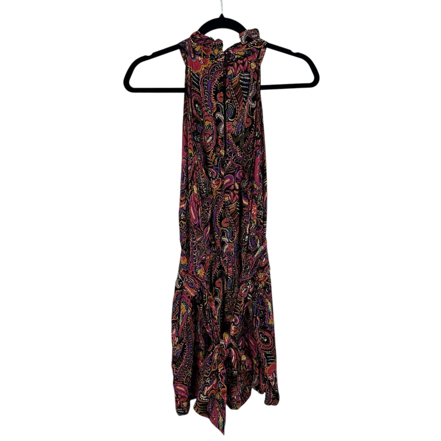Cynthia Rowley Pink Multicolor Paisley Print Tie Back Mini Romper Womens Large